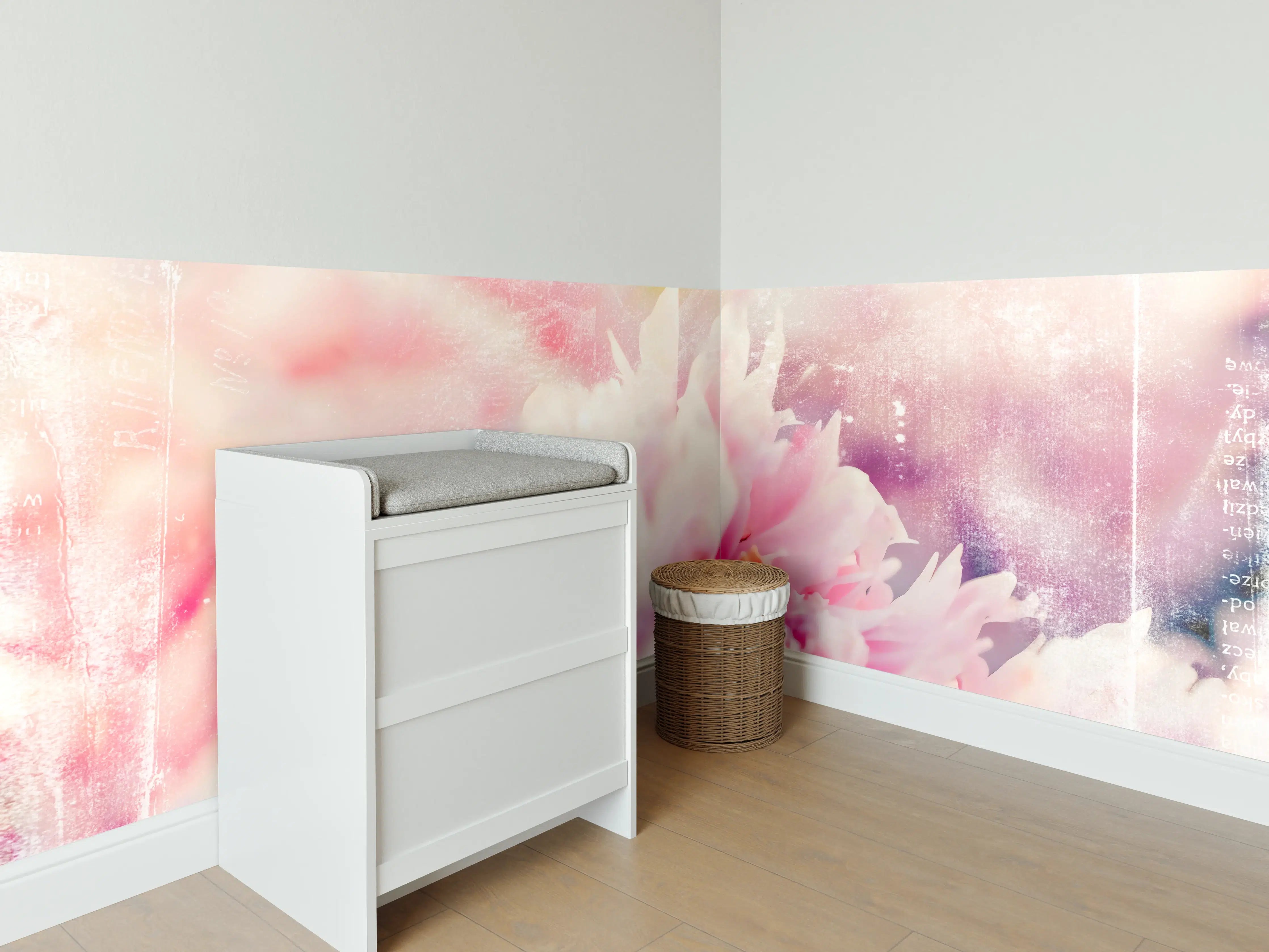 Babyzimmer Wandgestaltung - Florale Darstellung