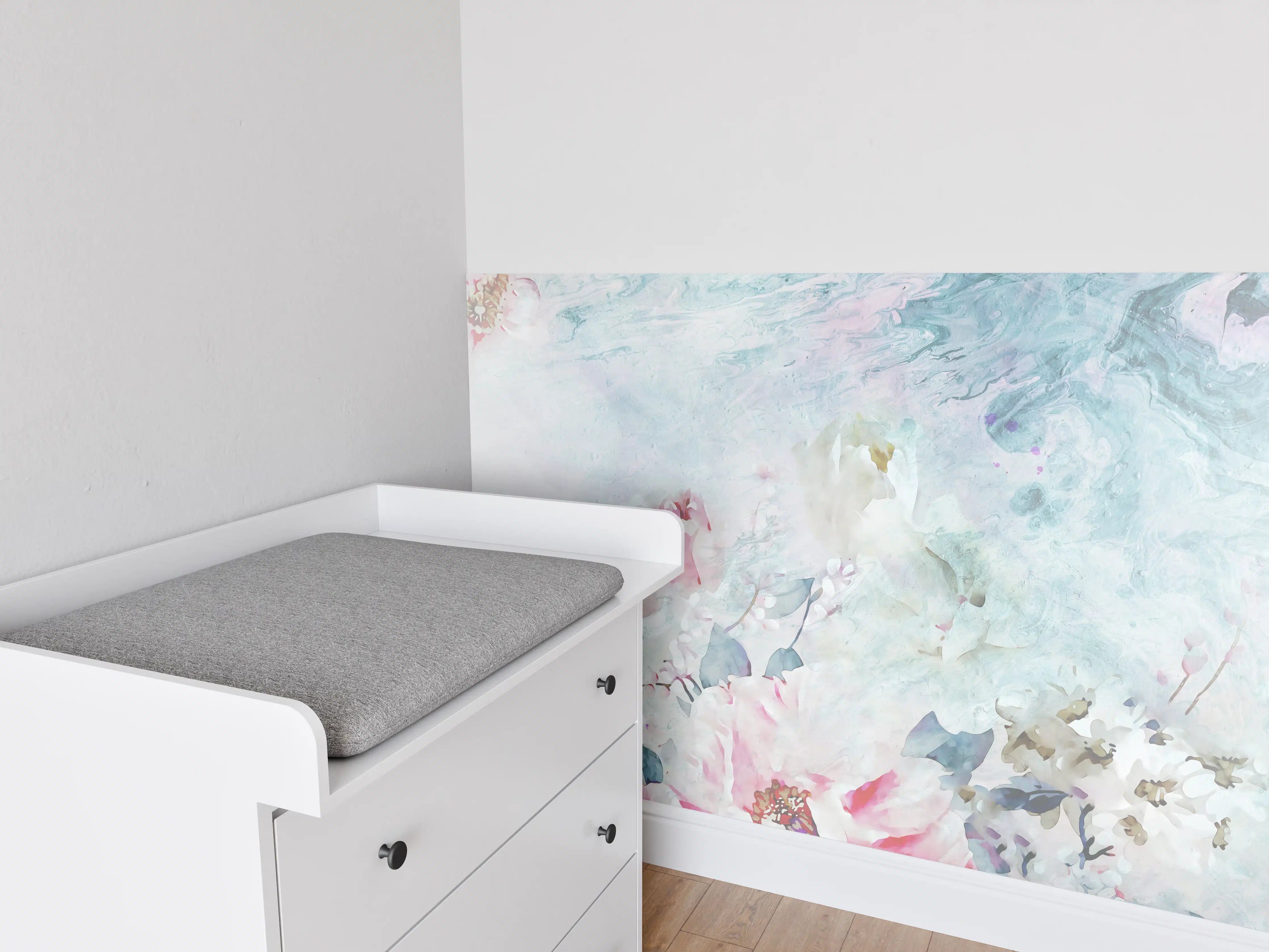 Babyzimmer Wandgestaltung - Florale Kunst - Blumen Portrait