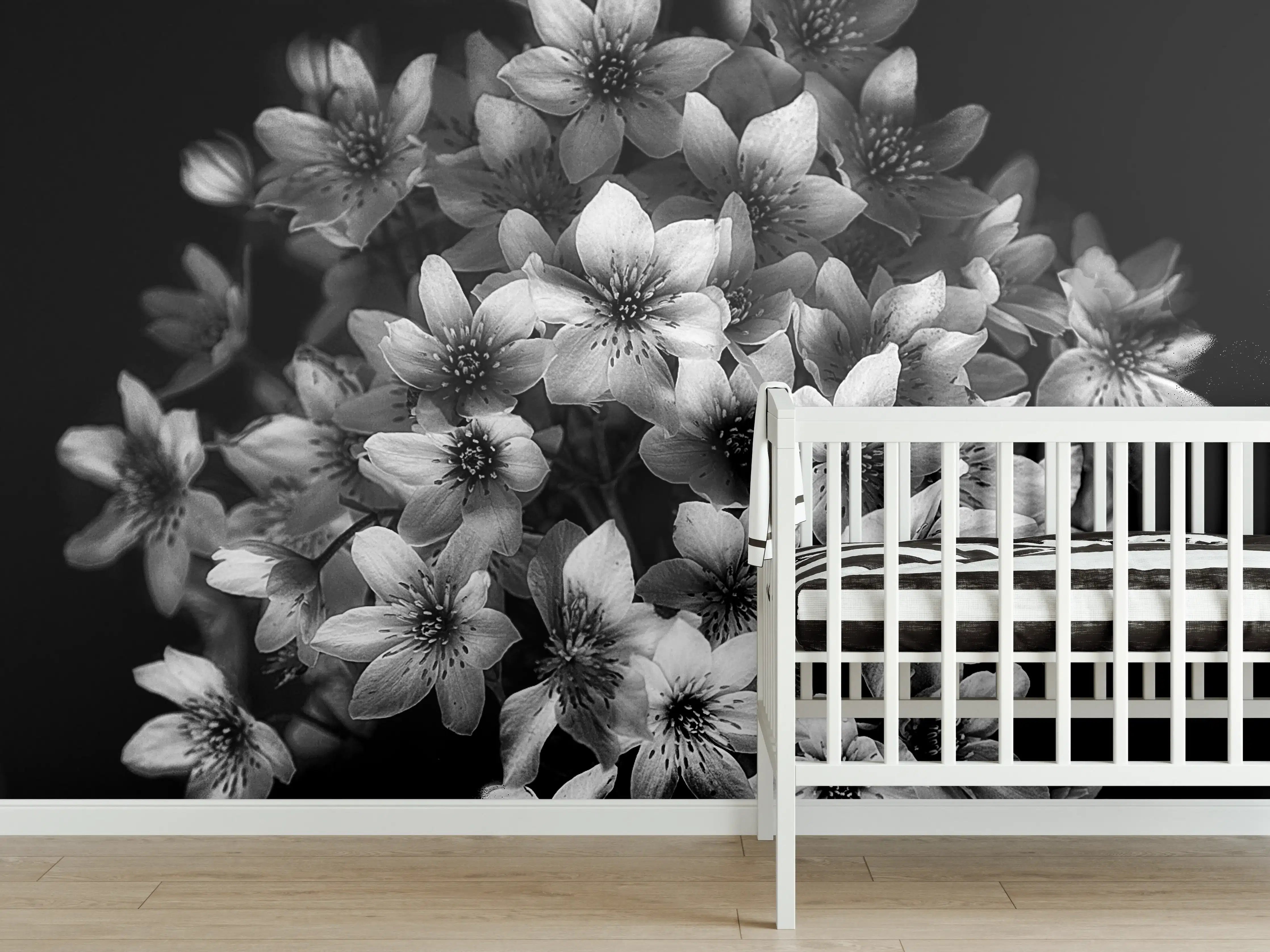 Babyzimmer Wandgestaltung - Florale Kunst - Blumenstrauß