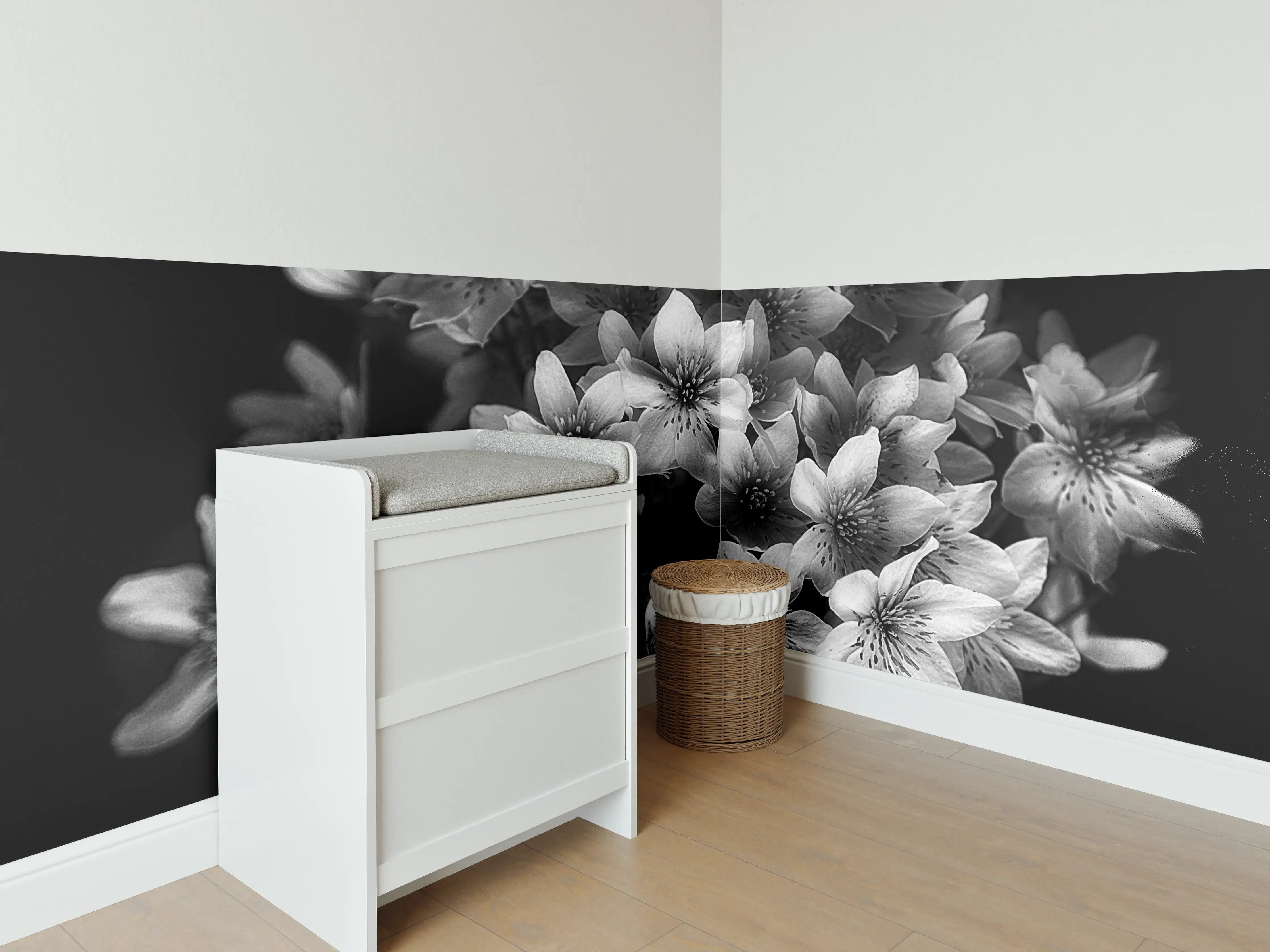 Babyzimmer Wandgestaltung - Florale Kunst - Blumenstrauß