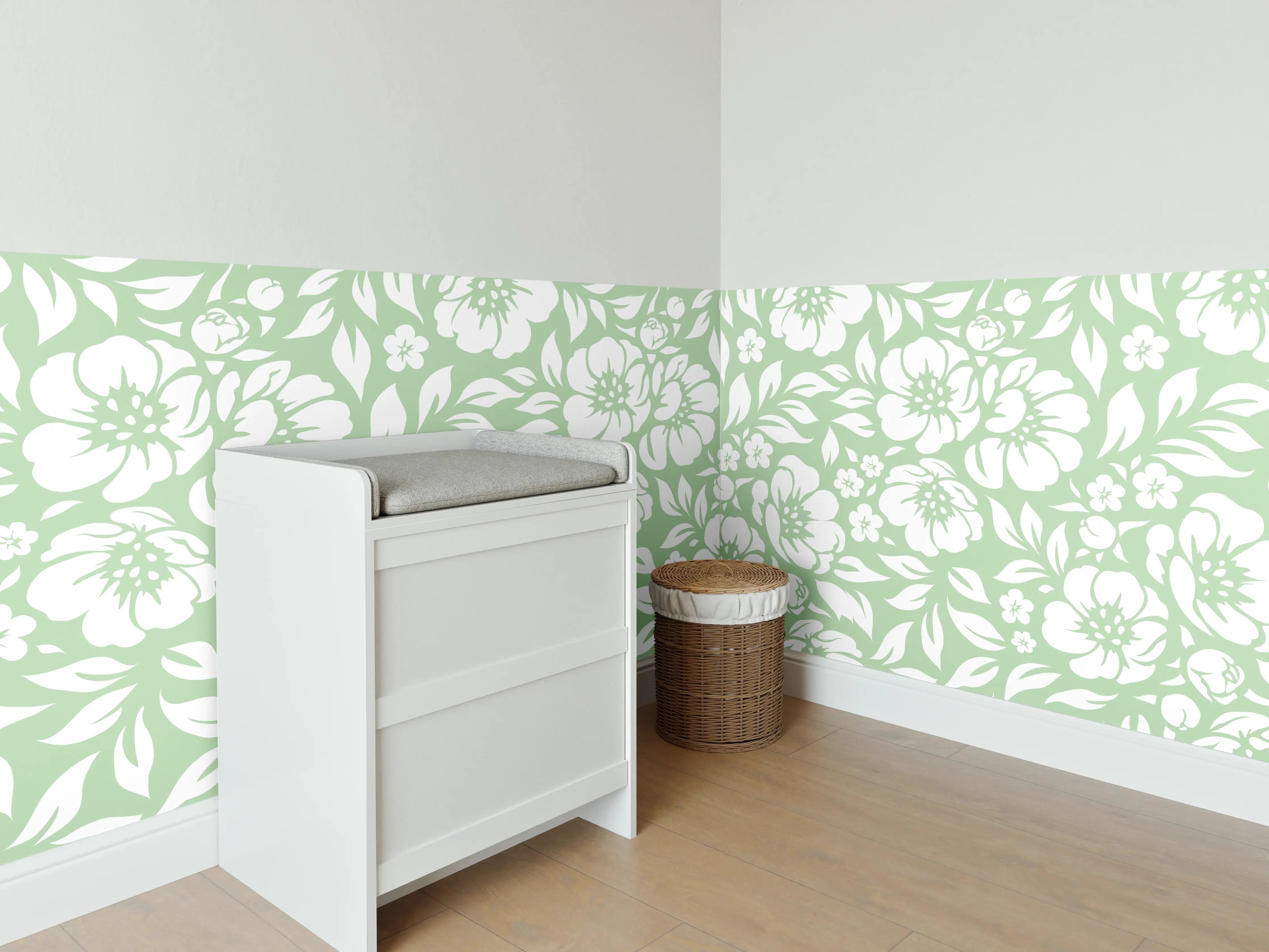 Babyzimmer Wandgestaltung - Florale Muschio-Design
