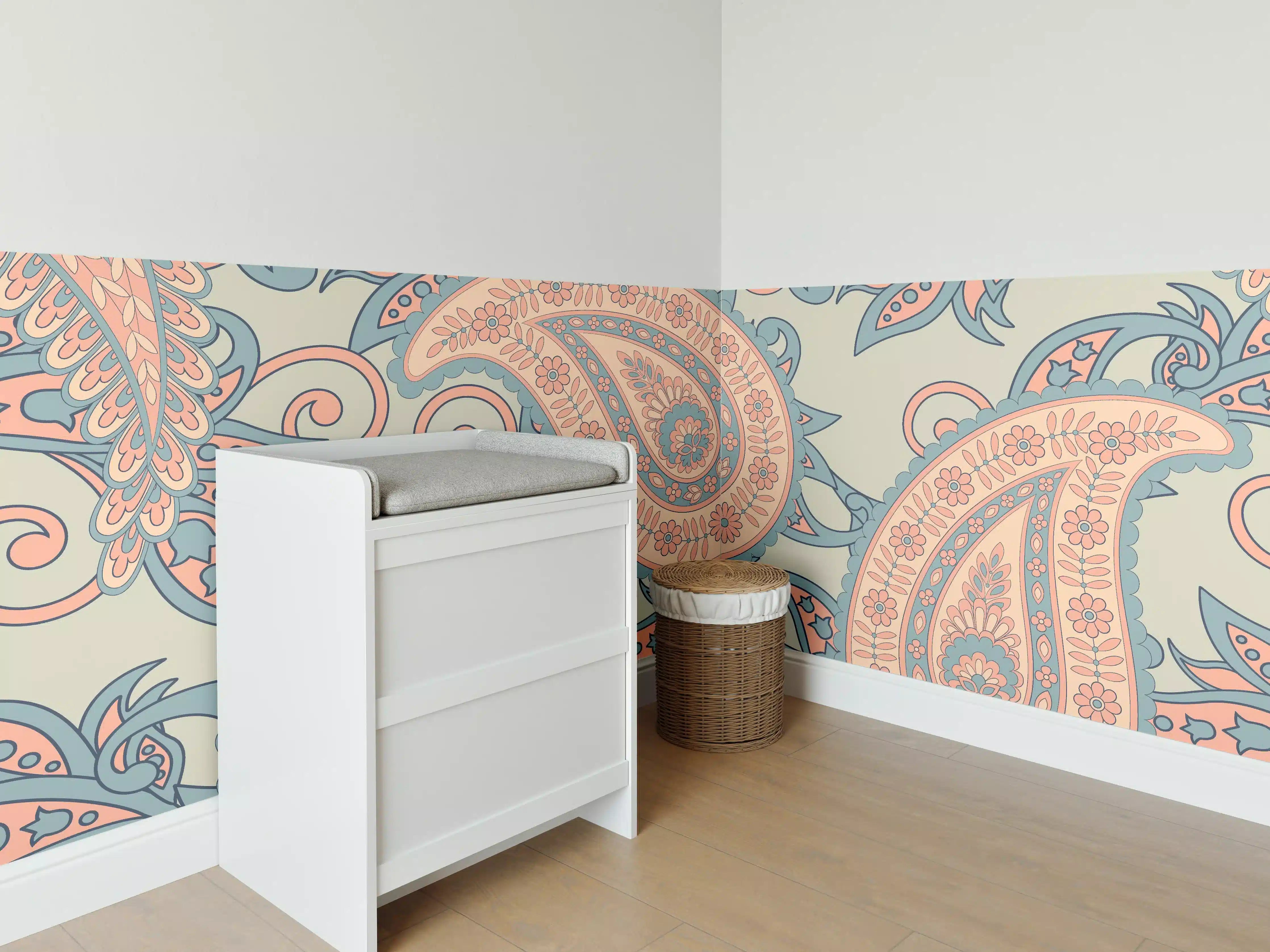 Babyzimmer Wandgestaltung - Florales Design - orientalisches Muster