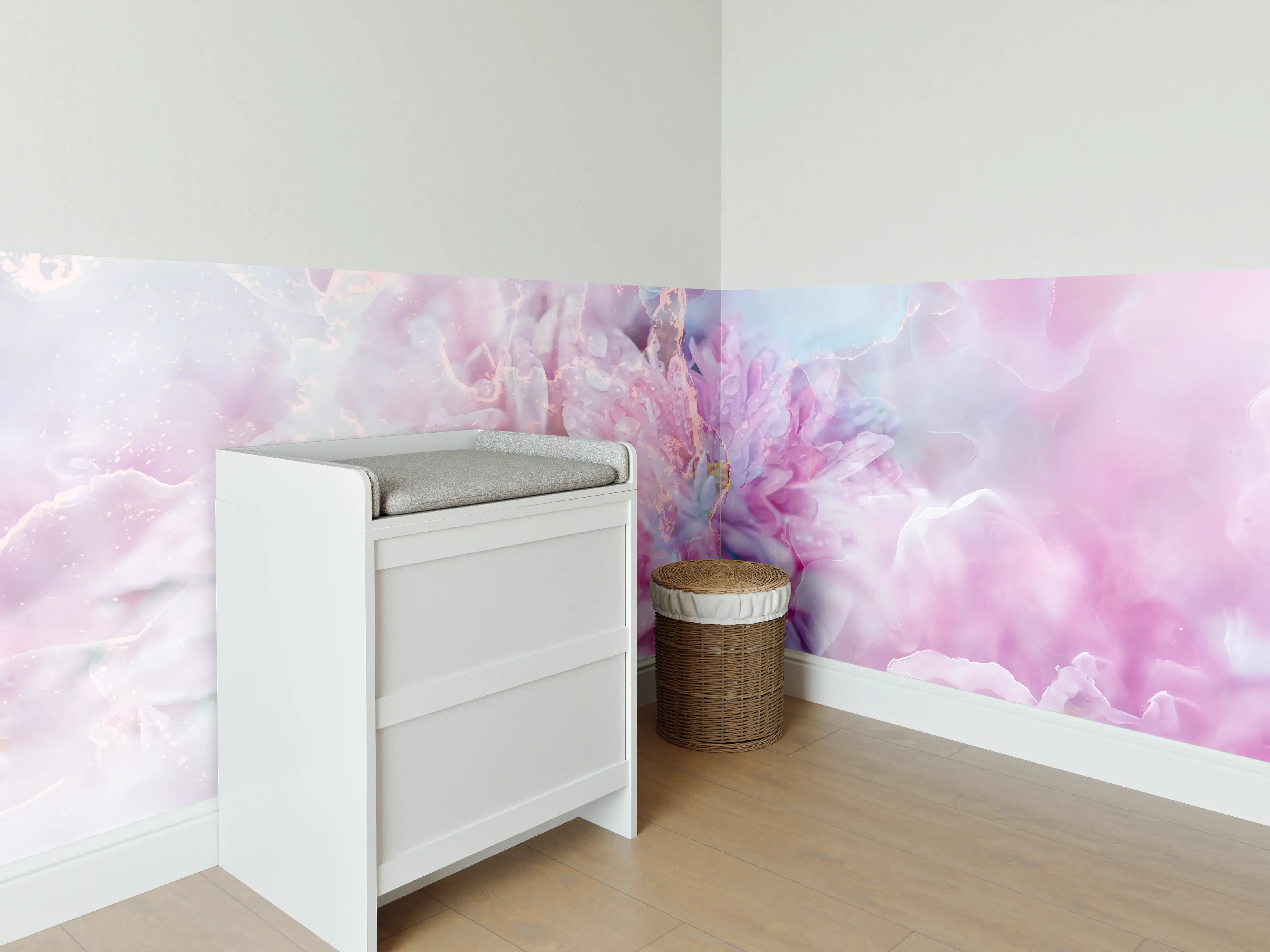 Babyzimmer Wandgestaltung - Florales Portrait - Pastell