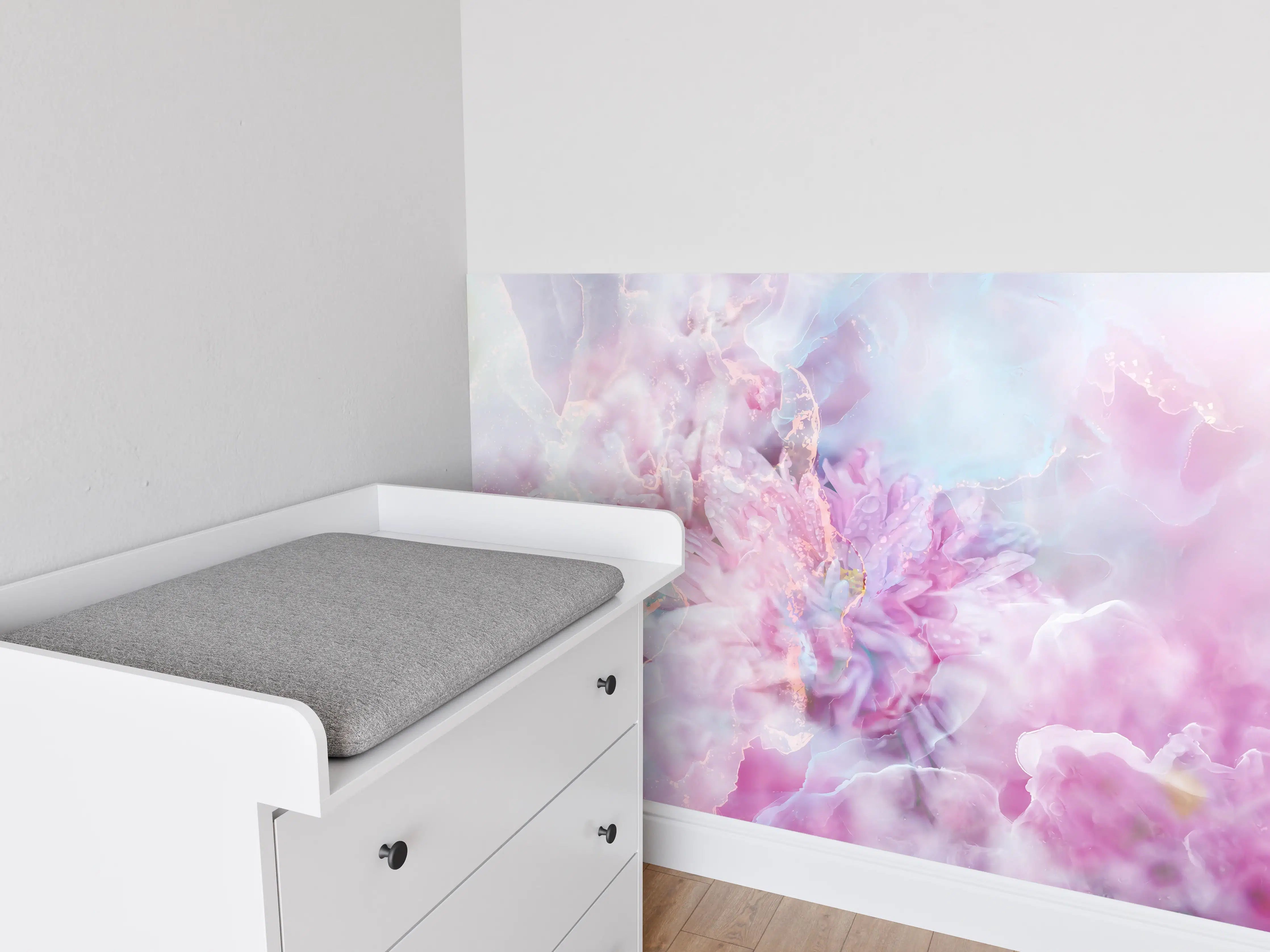 Babyzimmer Wandgestaltung - Florales Portrait - Pastell