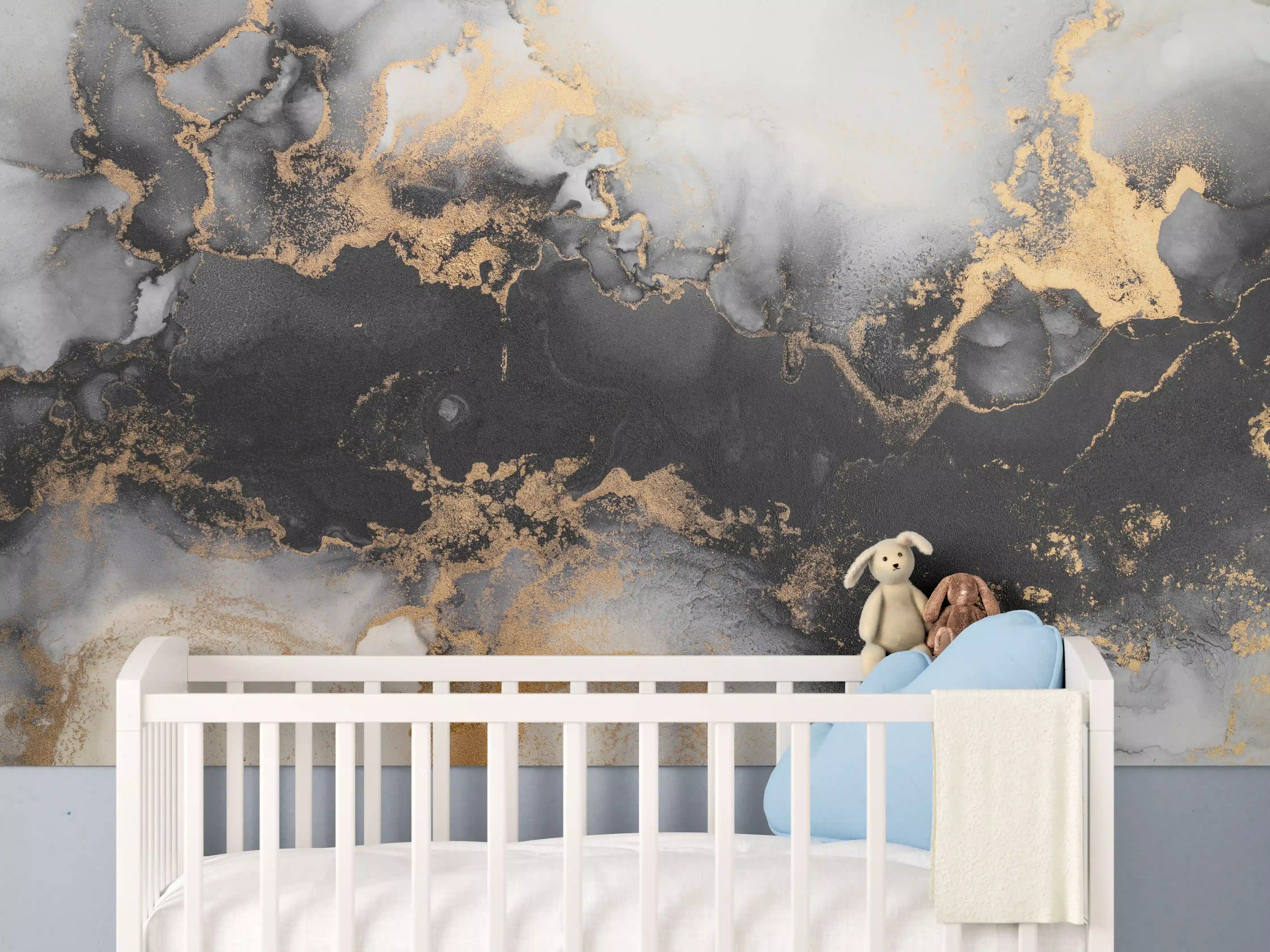 Babyzimmer Wandgestaltung - Flüssigkunst - Marmor