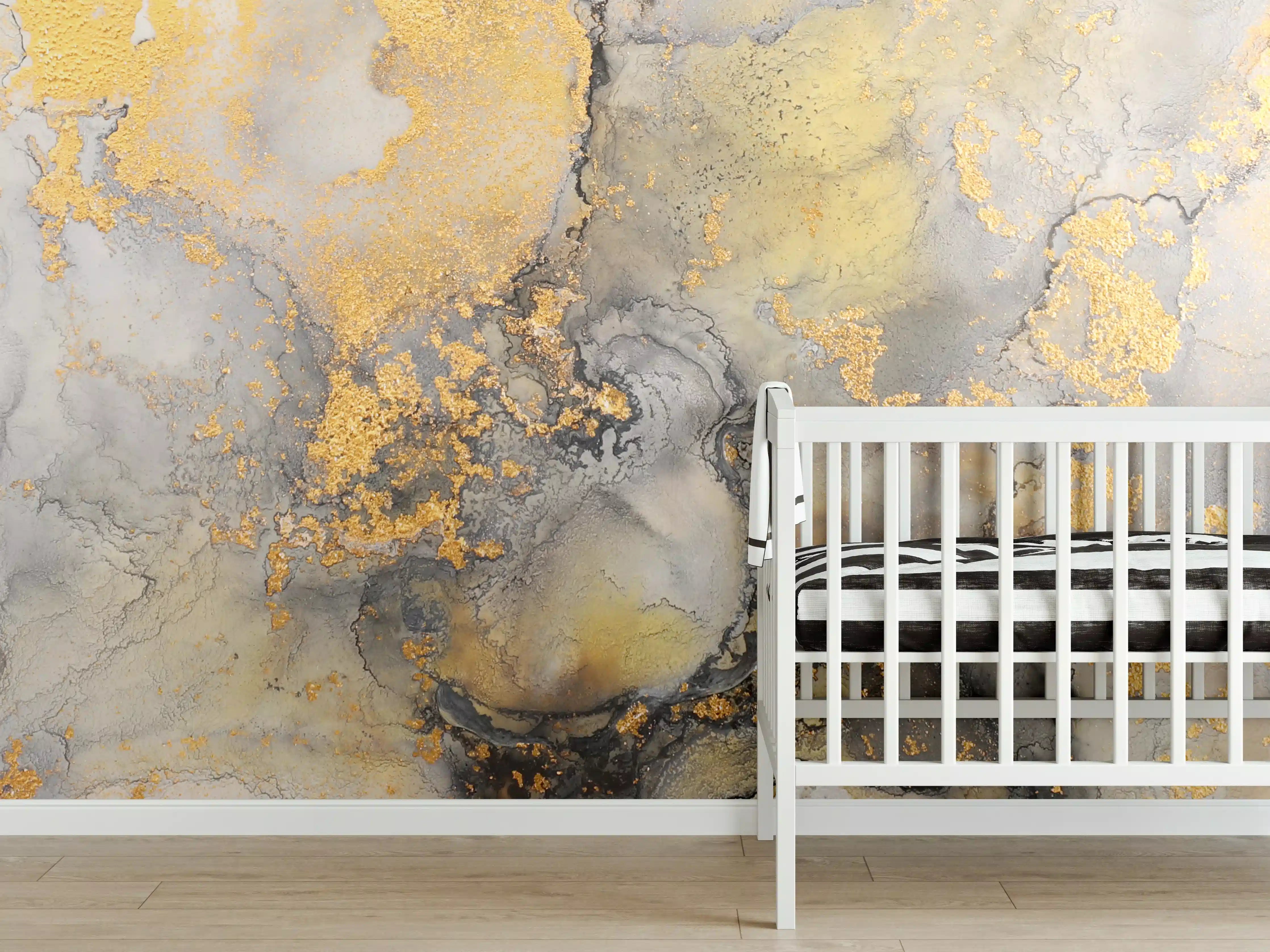 Babyzimmer Wandgestaltung - Flüssigkunstmalerei mit Alkoholtinte