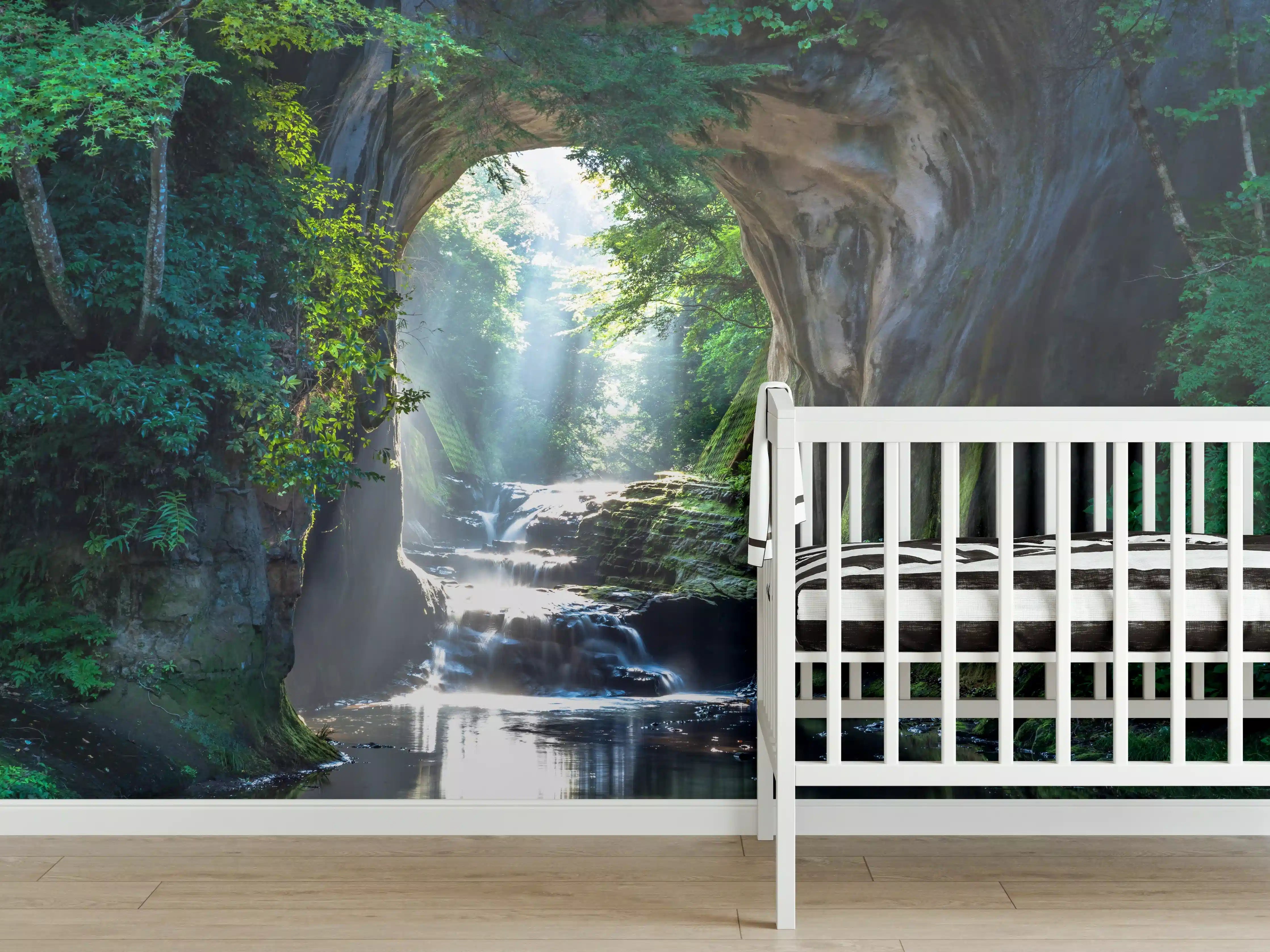Babyzimmer Wandgestaltung - Friedlicher Chiba Wasserfall