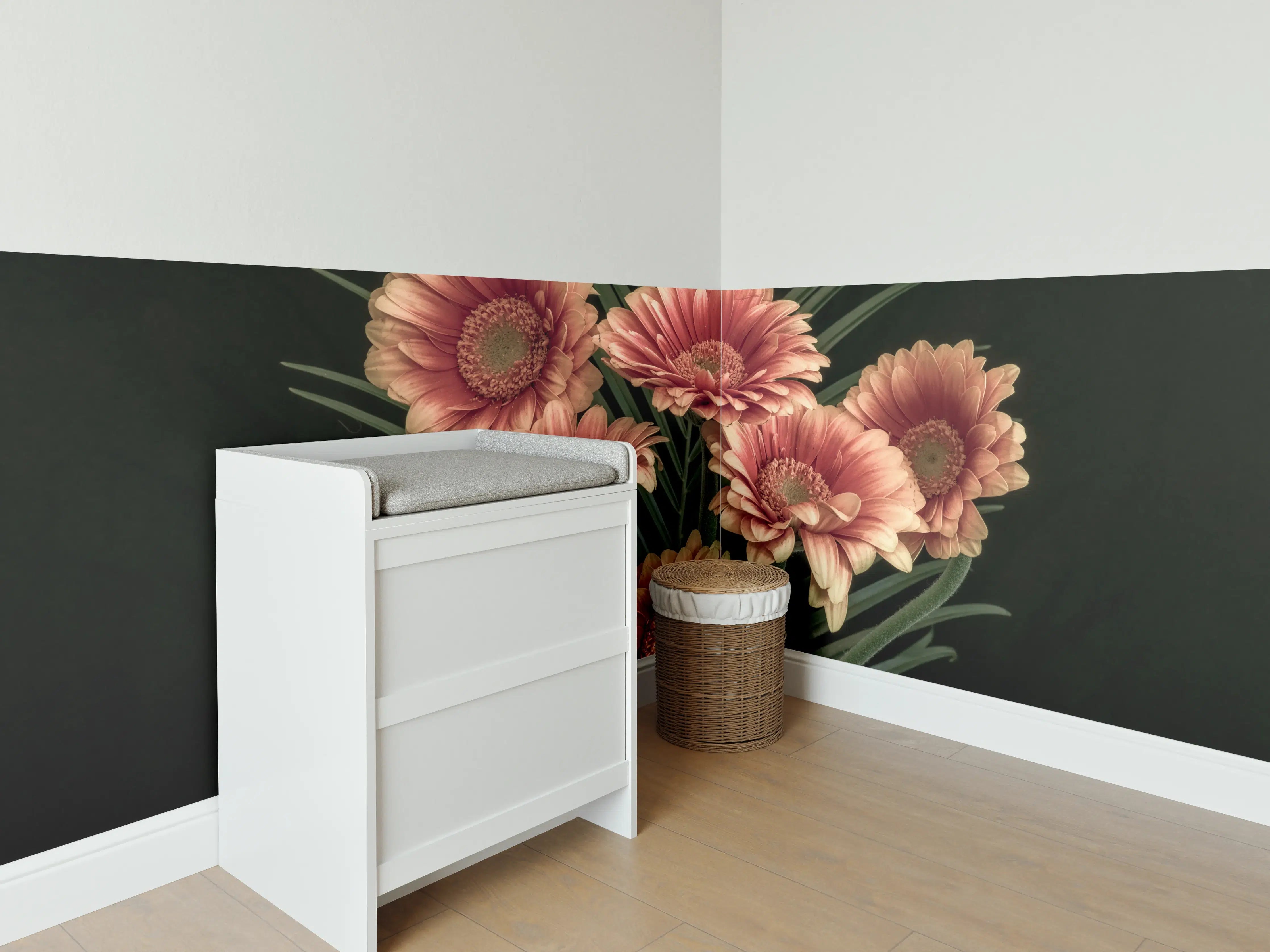 Babyzimmer Wandgestaltung - Frischer Blumenstrauß Stillleben