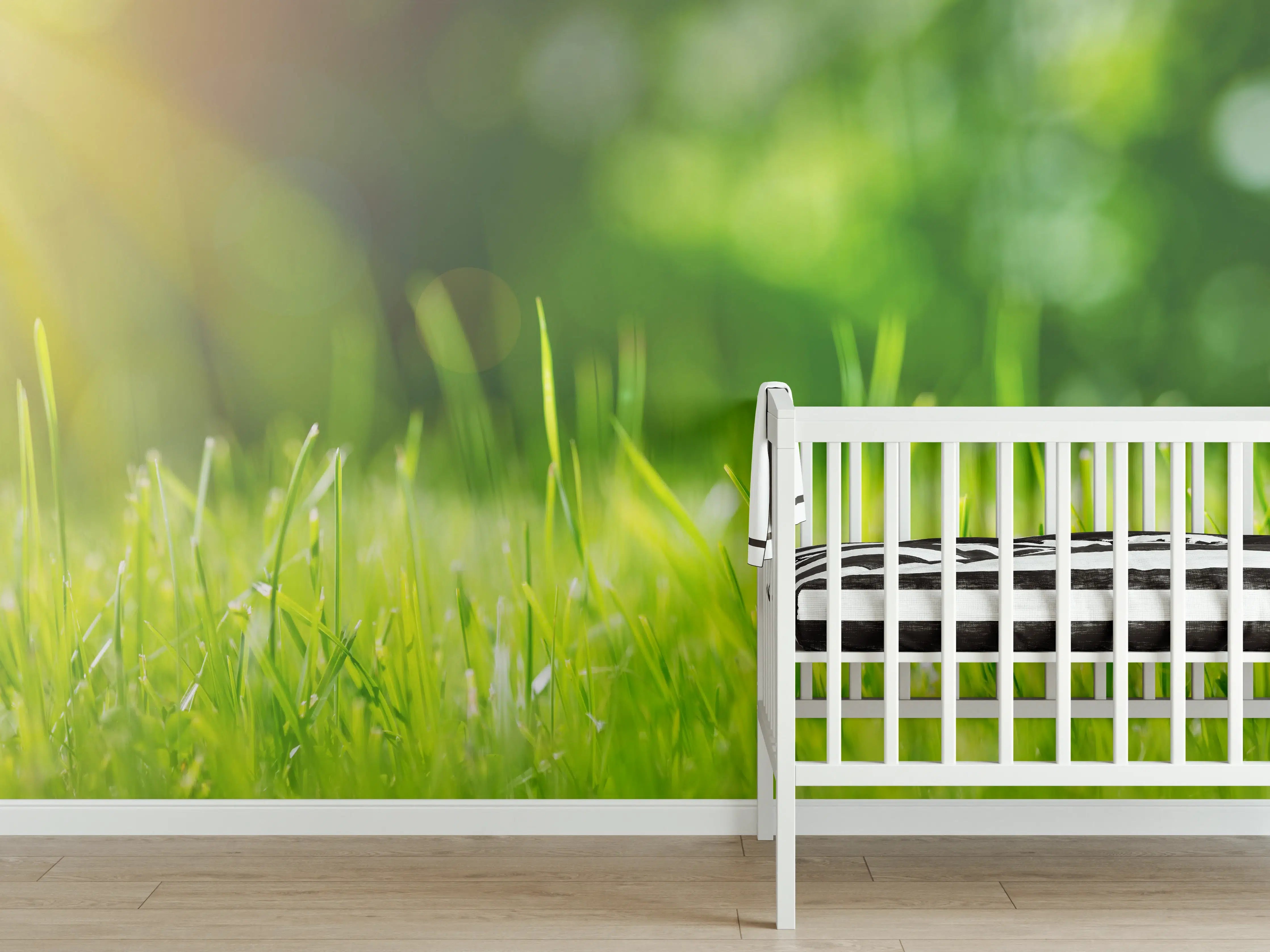 Babyzimmer Wandgestaltung - Frisches grünes Gras