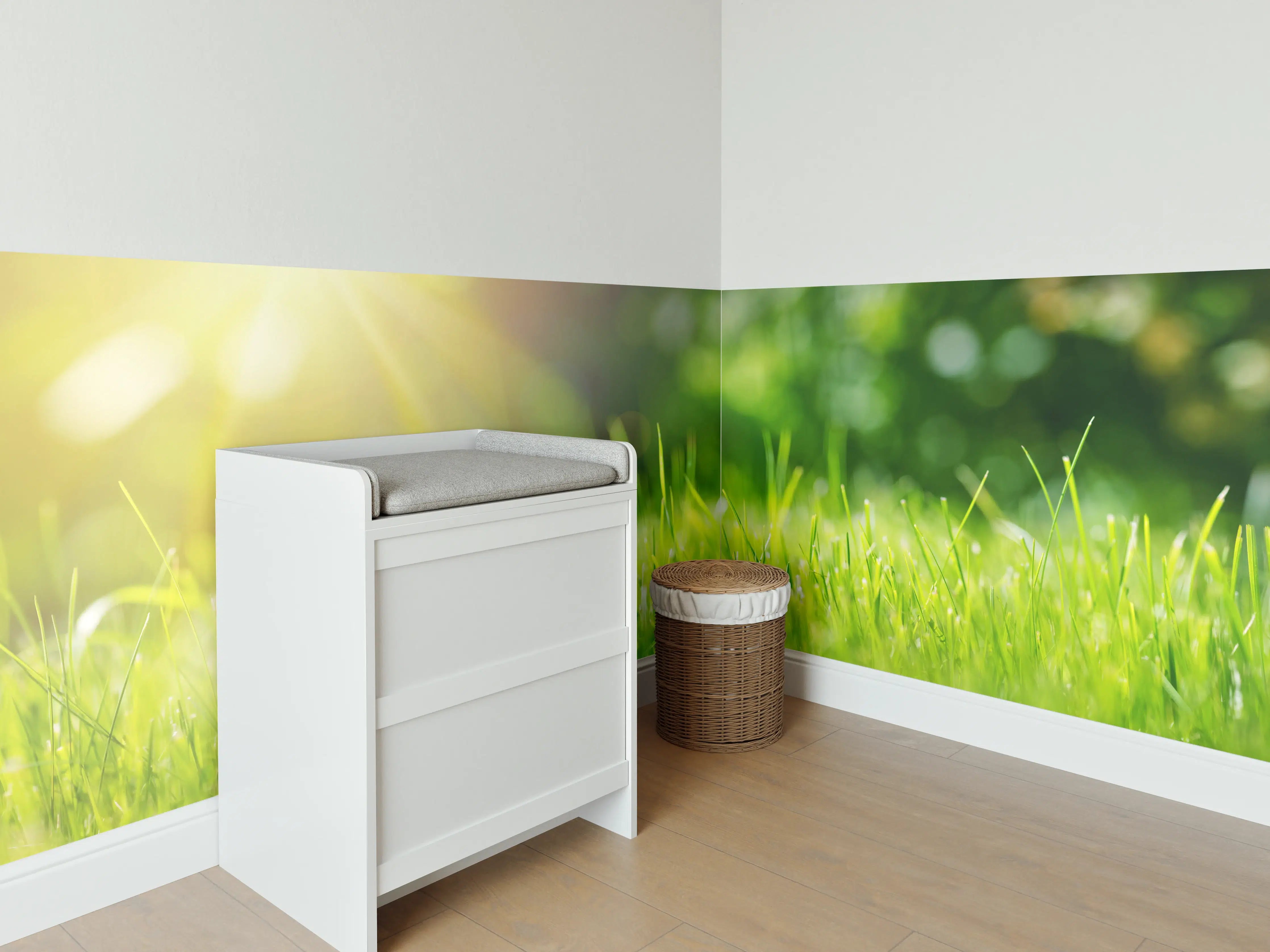 Babyzimmer Wandgestaltung - Frisches grünes Gras