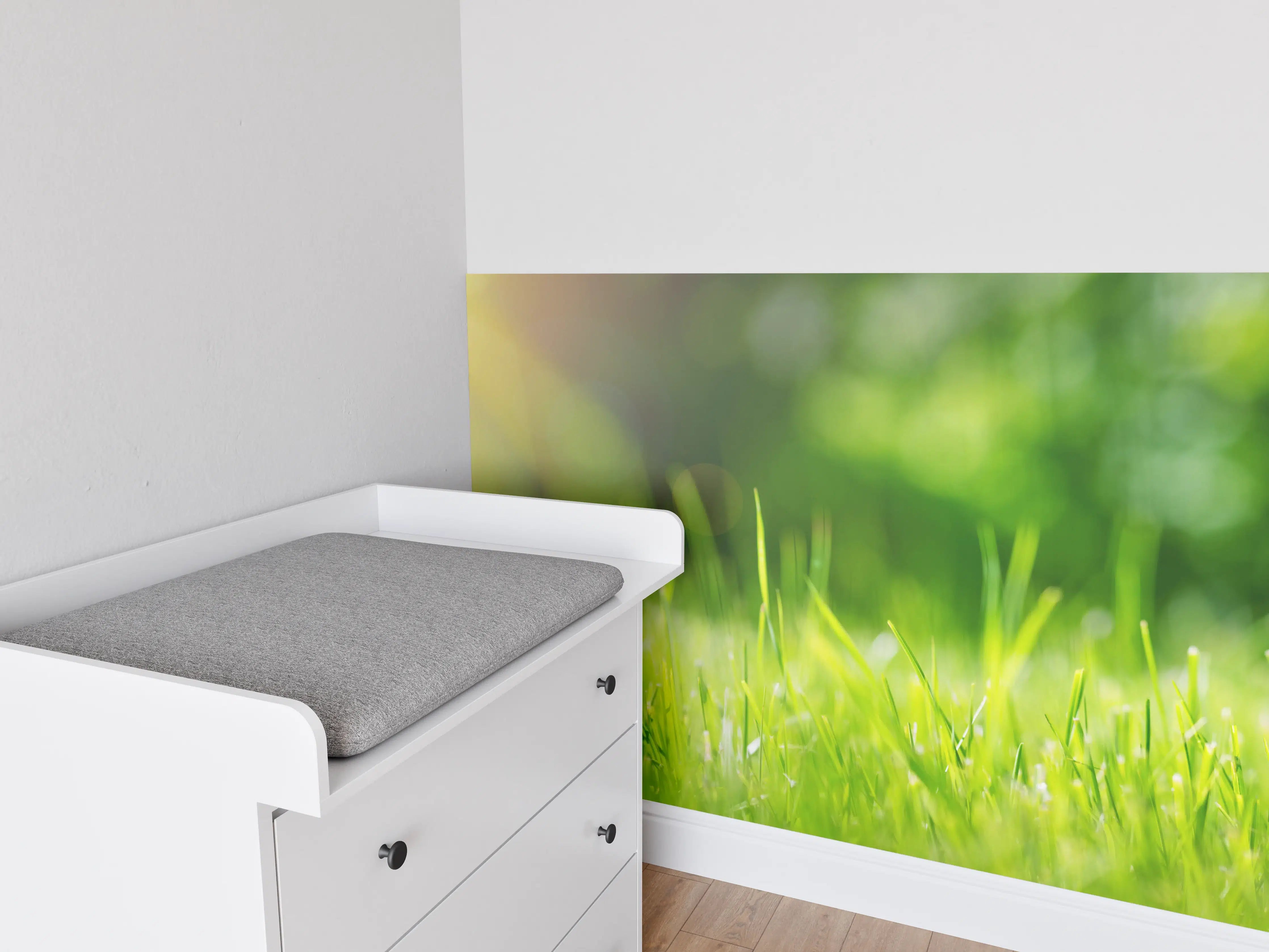 Babyzimmer Wandgestaltung - Frisches grünes Gras