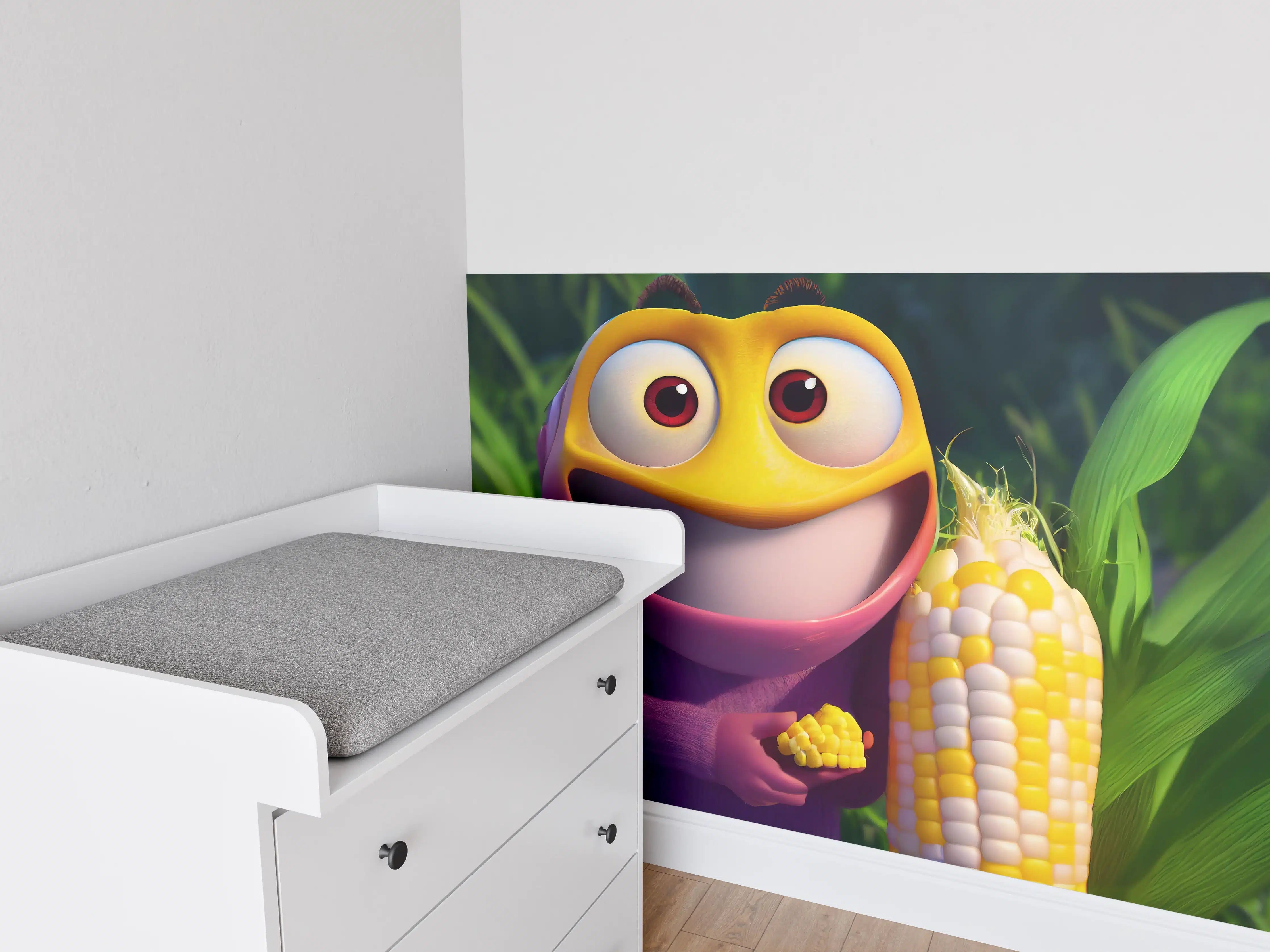 Babyzimmer Wandgestaltung - Fröhliches Insekt mit Maiskolben