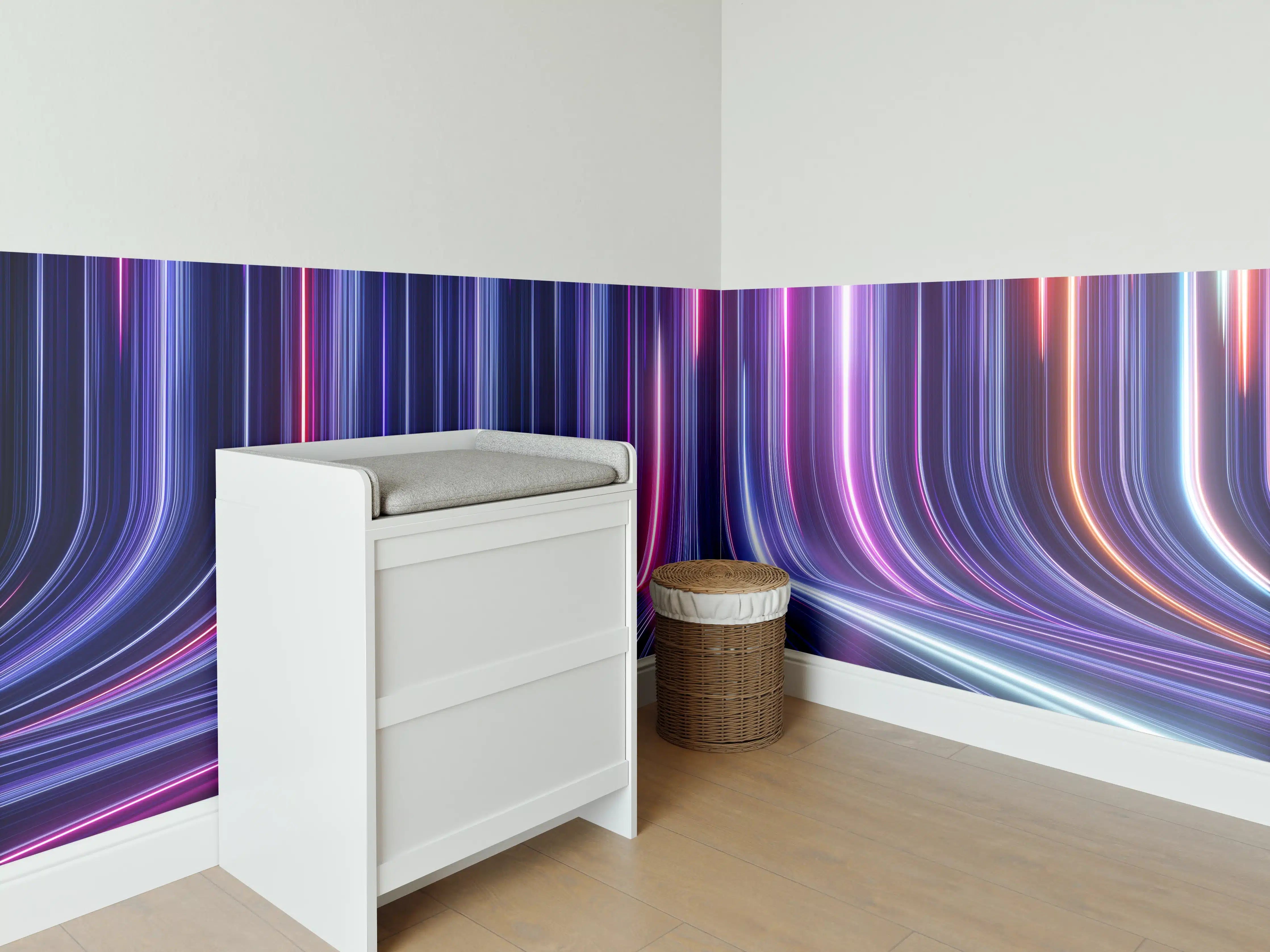Babyzimmer Wandgestaltung - Futuristisches Neon Design