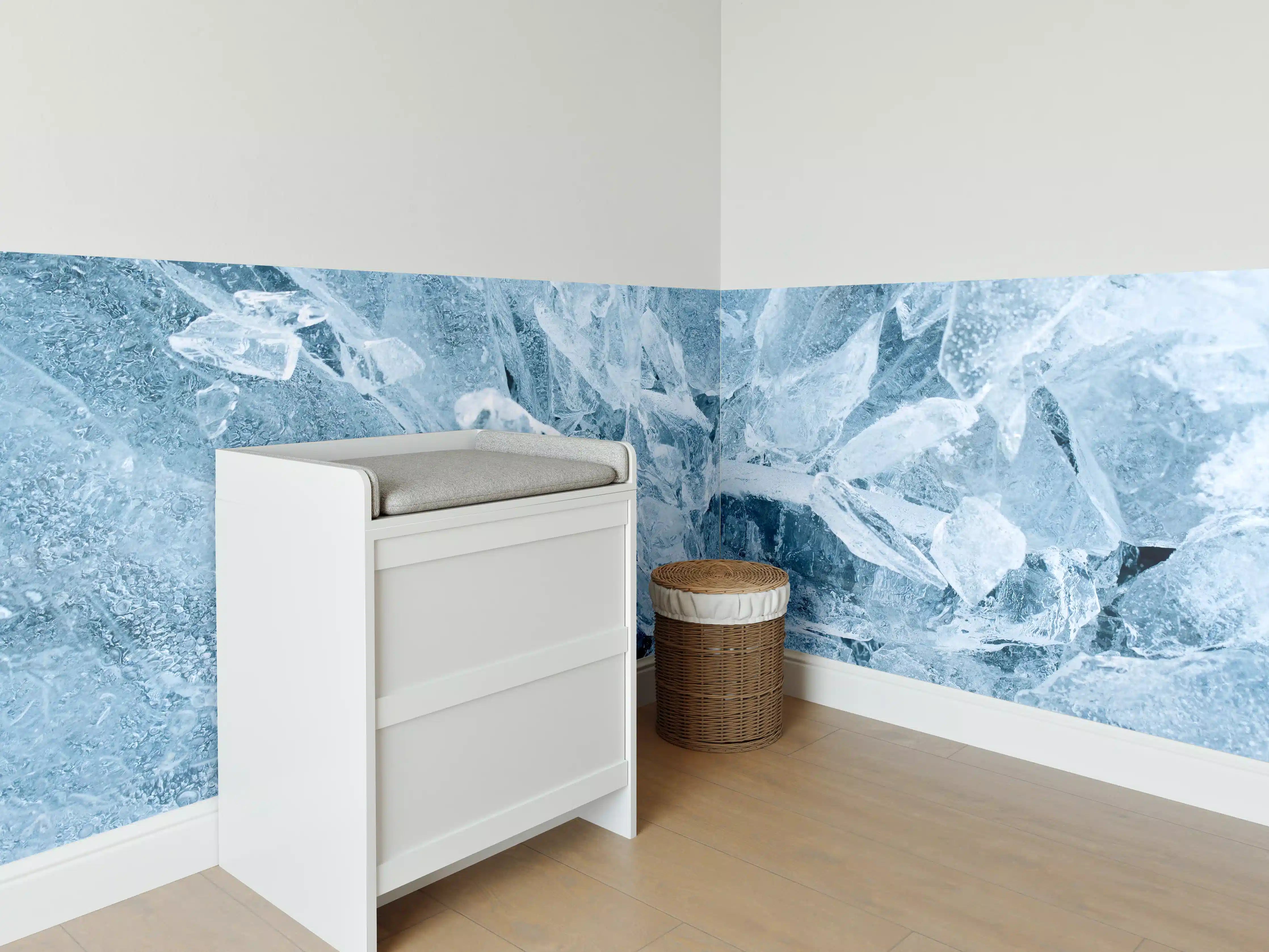 Babyzimmer Wandgestaltung - Gebrochenes Eis Textur