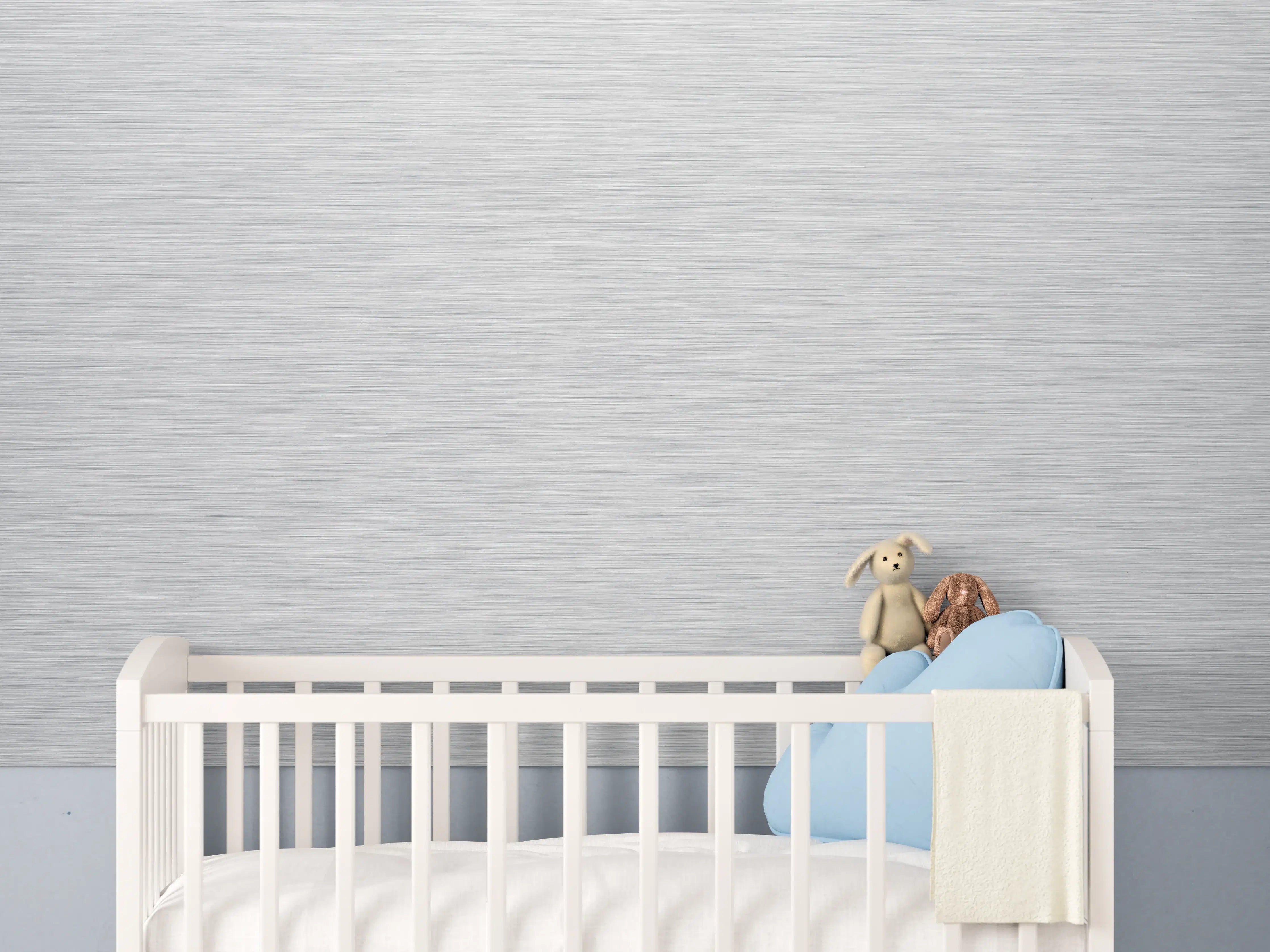 Babyzimmer Wandgestaltung - Gebürstete Aluminium Textur