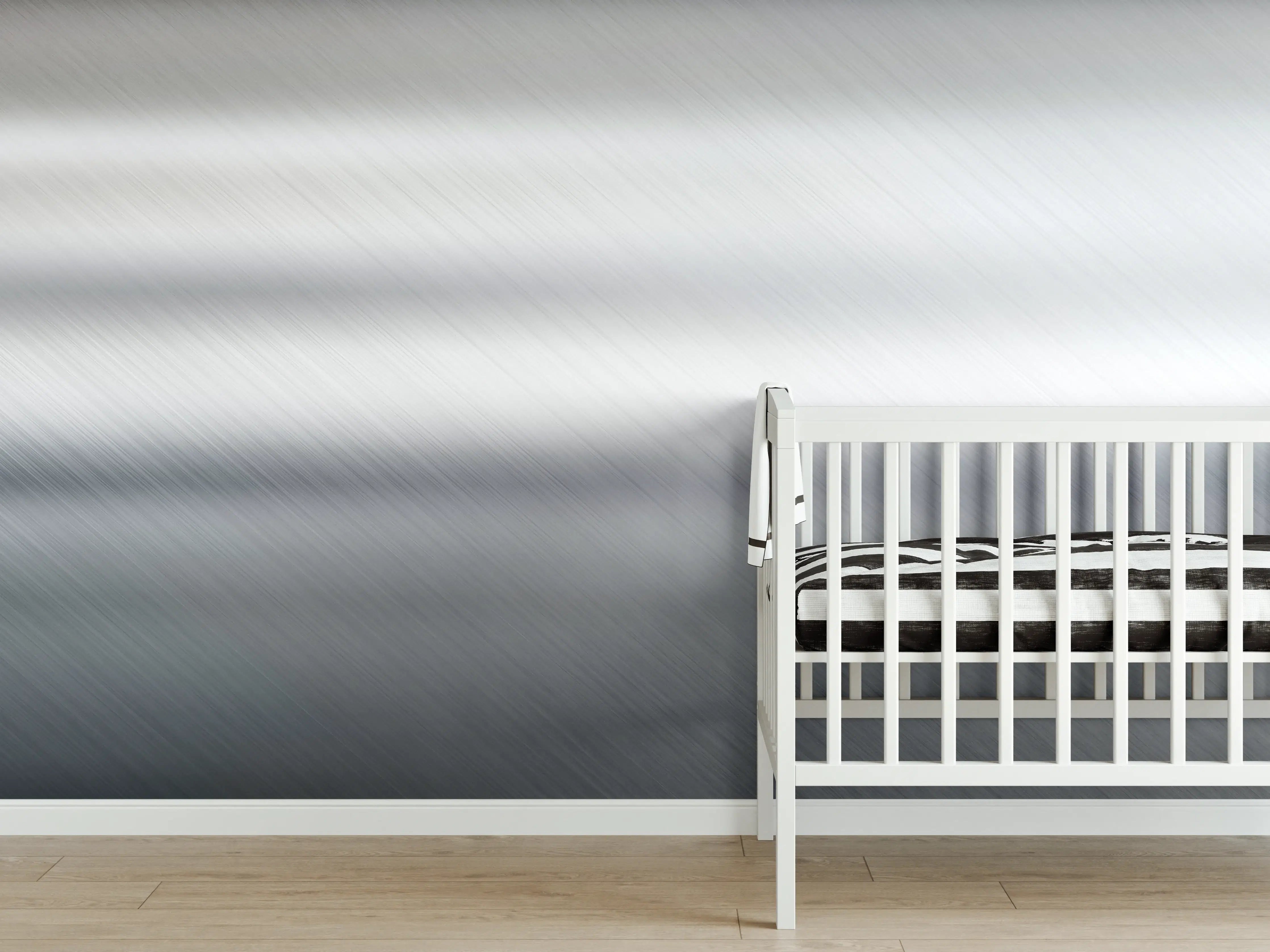 Babyzimmer Wandgestaltung - Gebürsteter Metall Hintergrund
