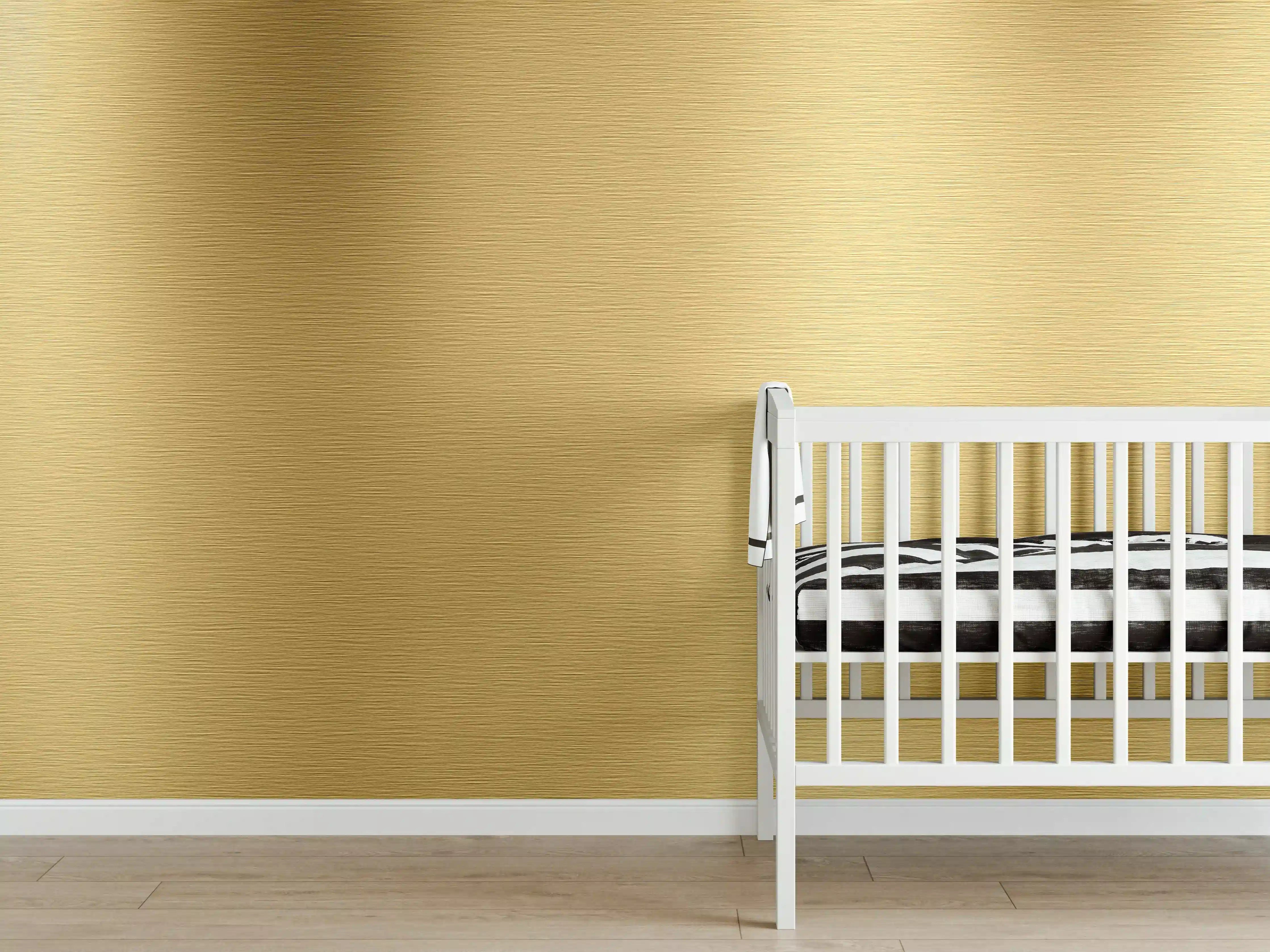 Babyzimmer Wandgestaltung - Gebürstetes Gold
