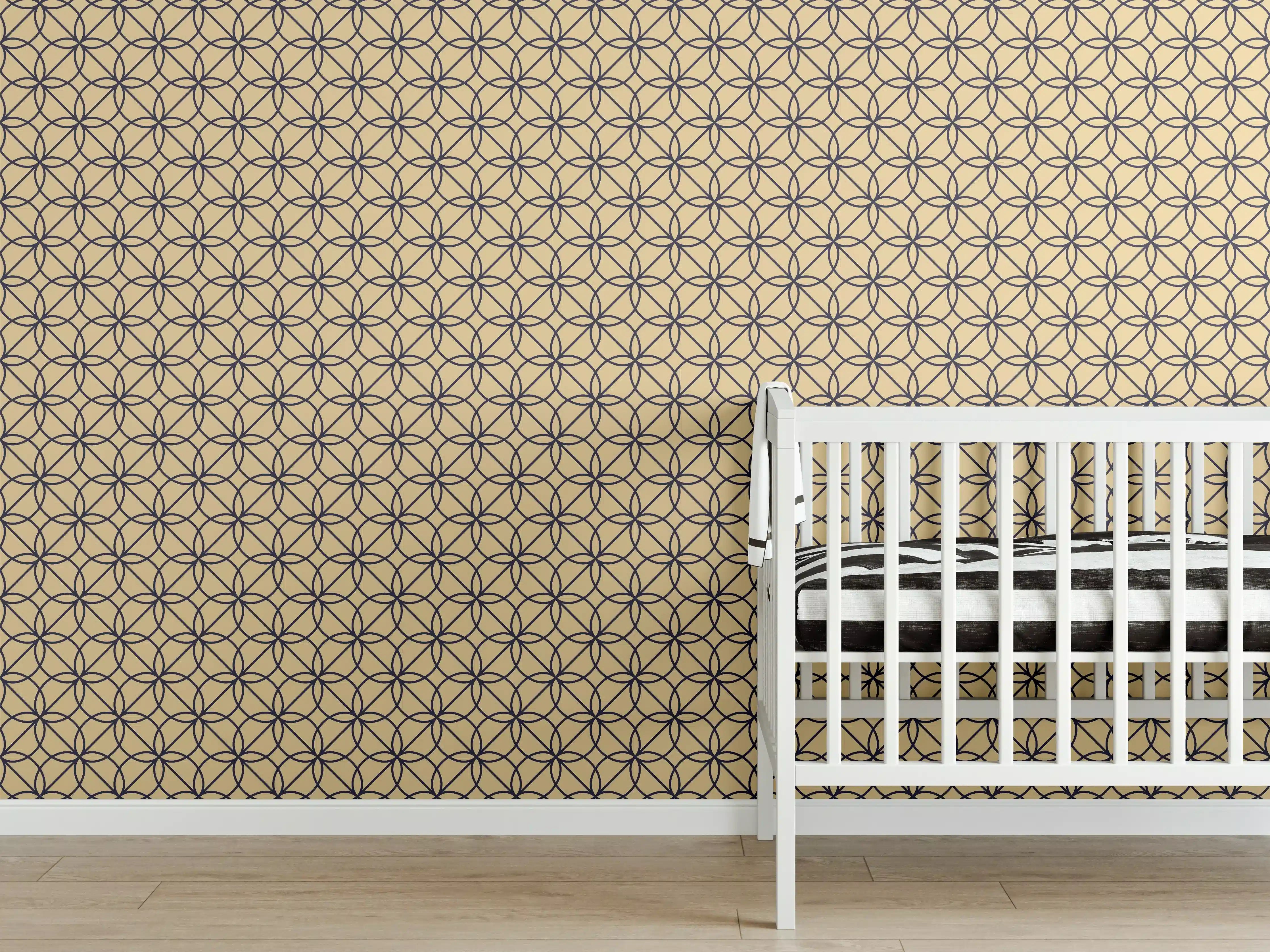 Babyzimmer Wandgestaltung - Gekreuzte Linienmuster