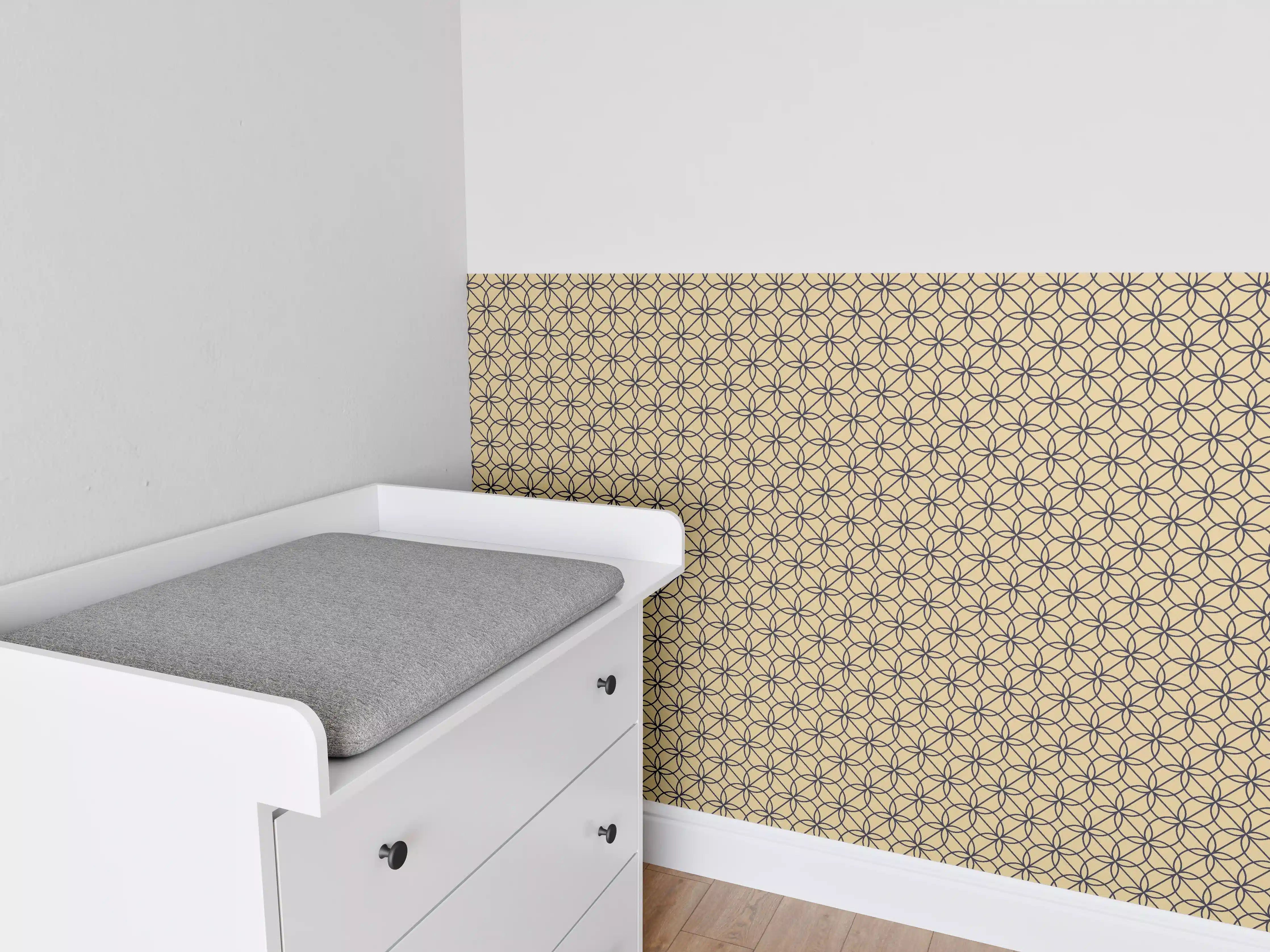 Babyzimmer Wandgestaltung - Gekreuzte Linienmuster
