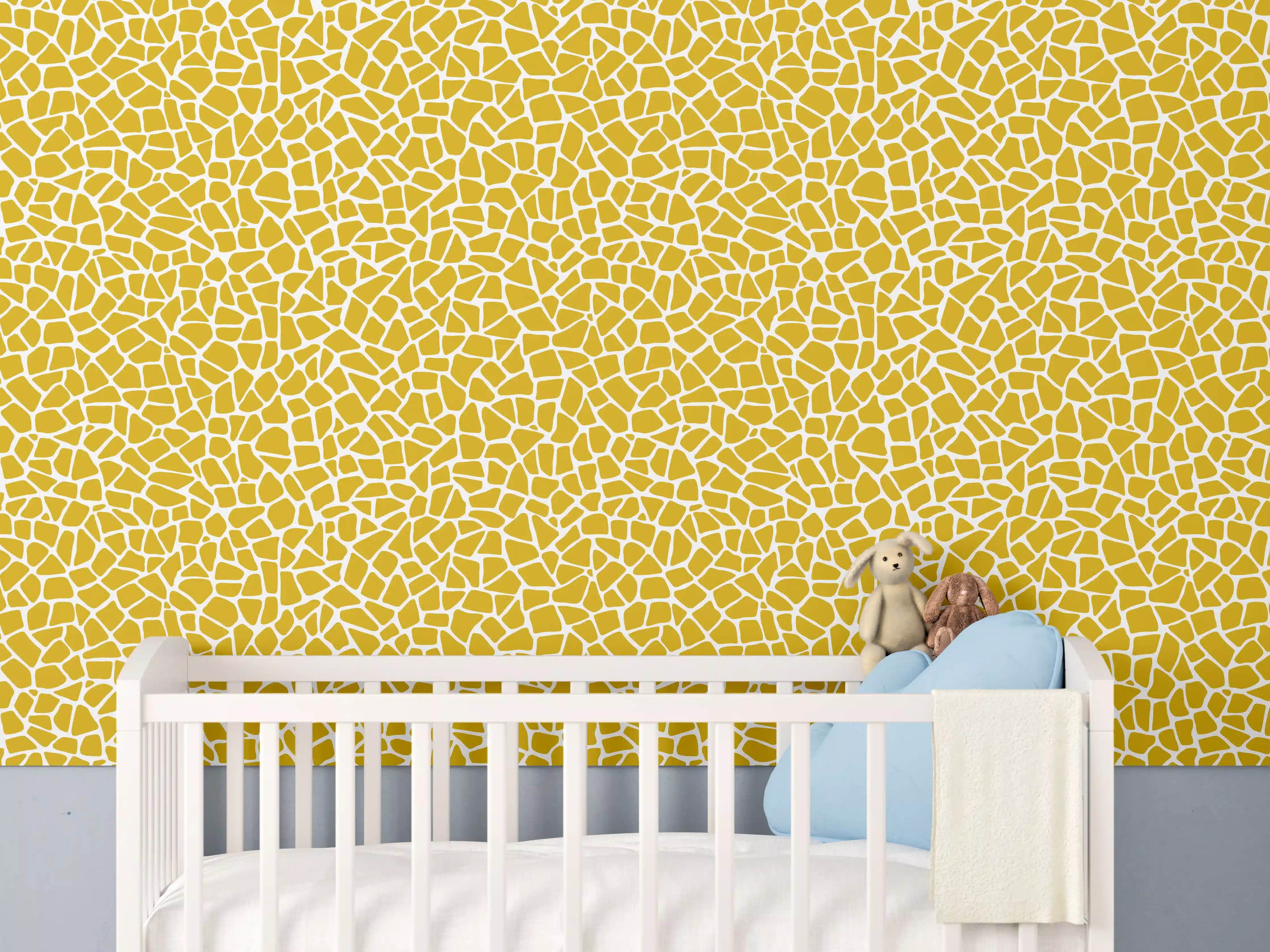 Babyzimmer Wandgestaltung - Gelbe Fliesenakzentwand