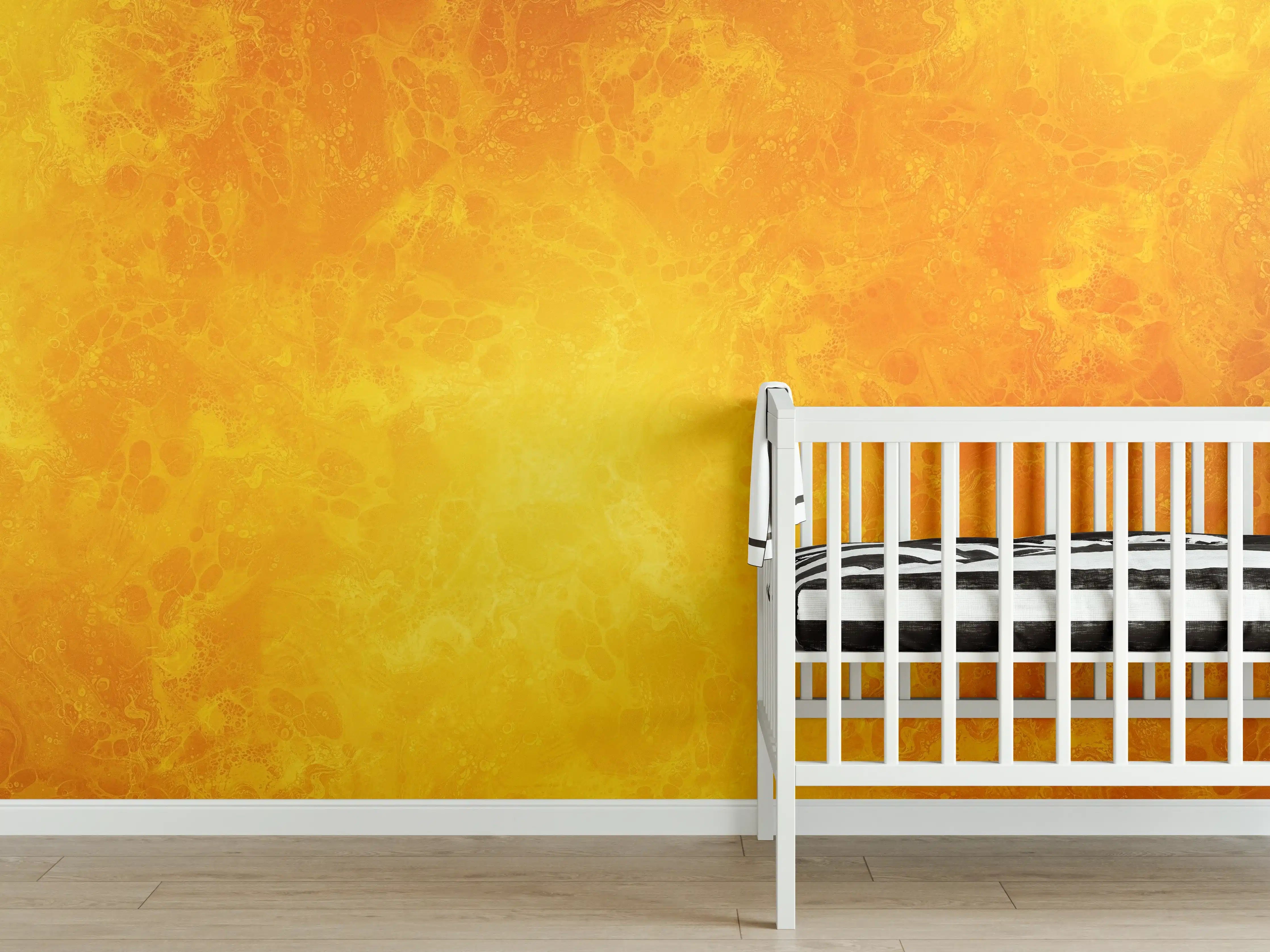 Babyzimmer Wandgestaltung - Gelbes Farbmuster