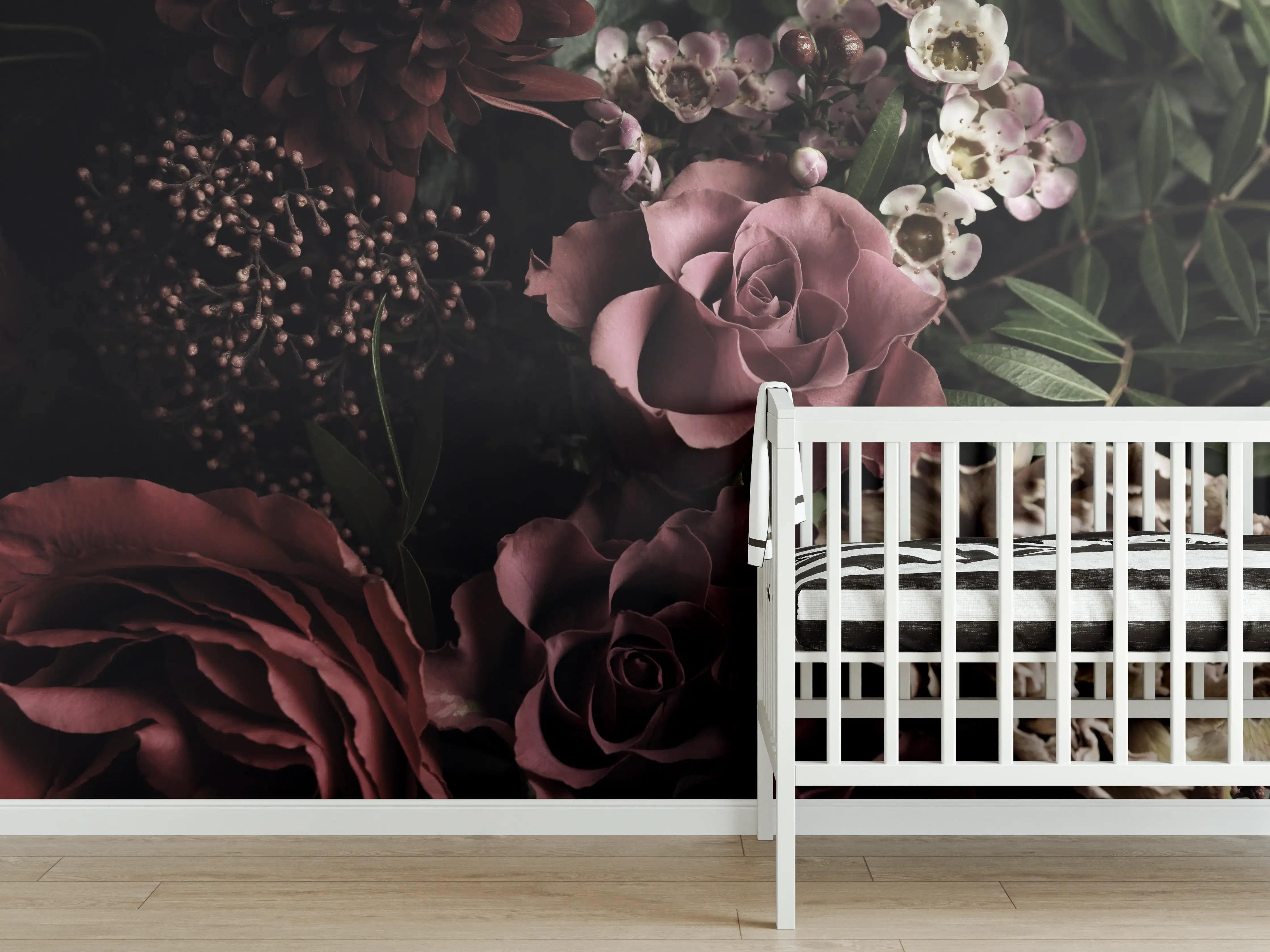 Babyzimmer Wandgestaltung - Gemischter Vintage-Blumenstrauß