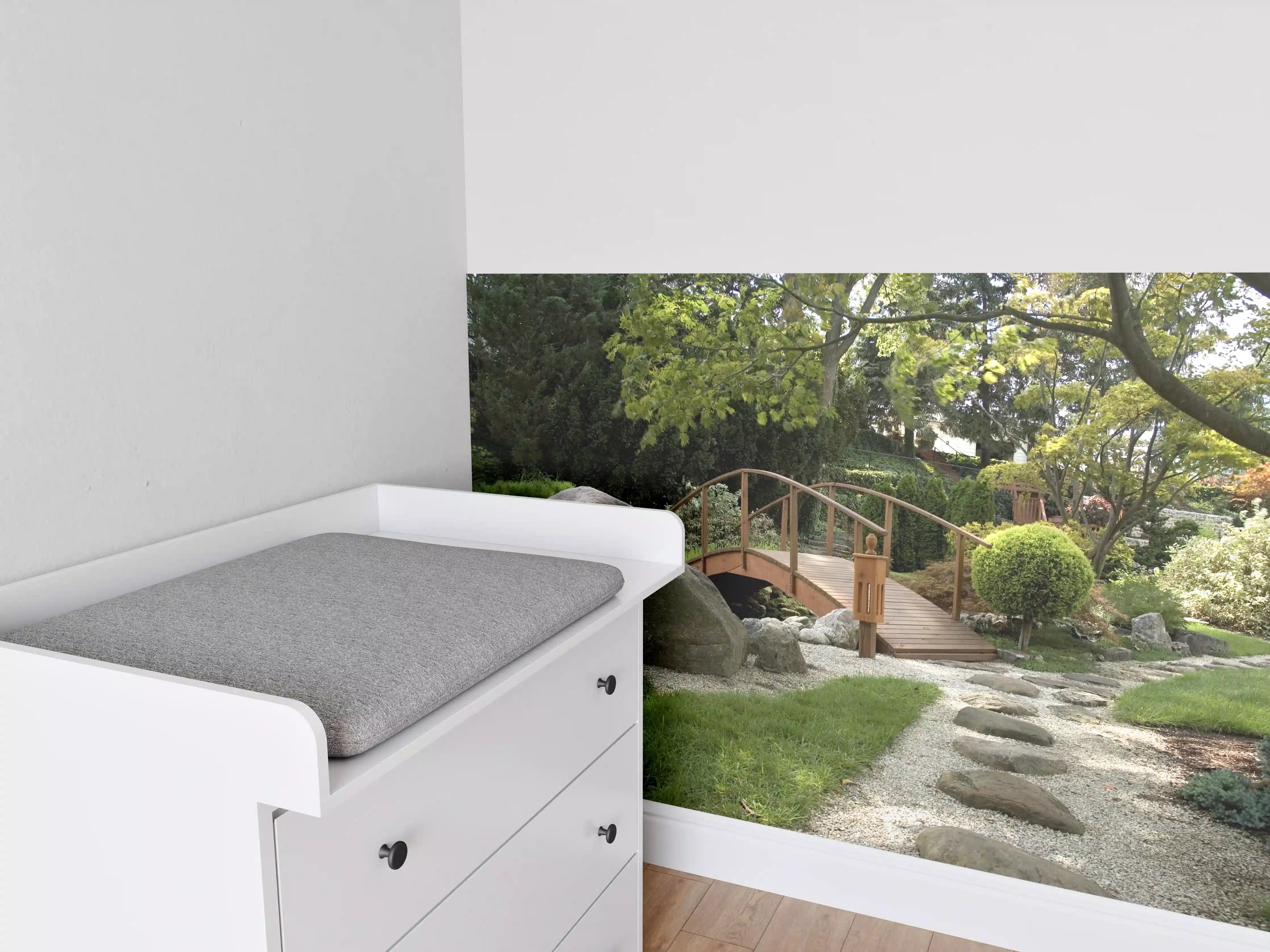 Babyzimmer Wandgestaltung - Gemütliche Garten-Brücke mit Natursteinen