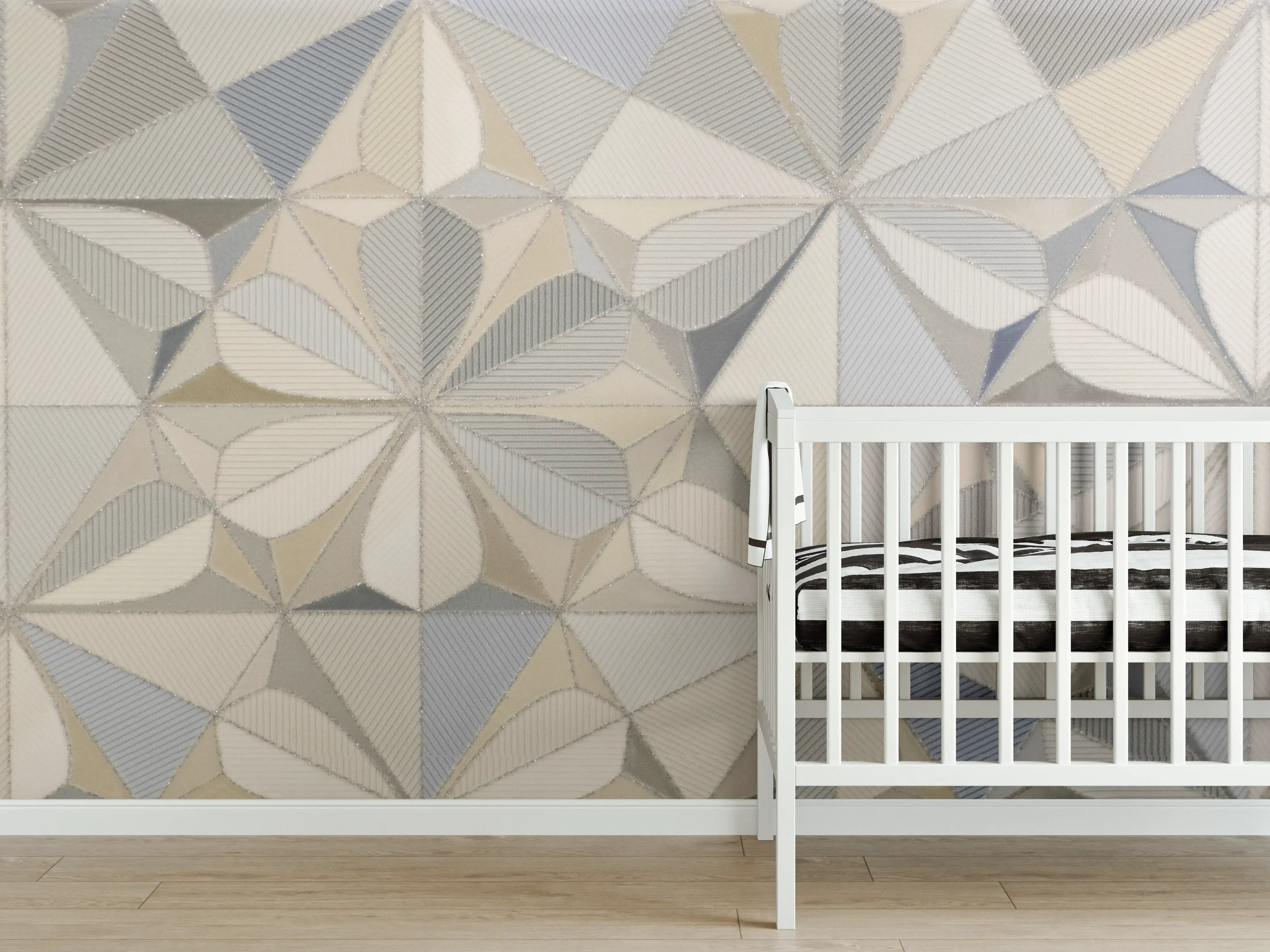 Babyzimmer Wandgestaltung - Gemusterte Decke in neutralen Tönen