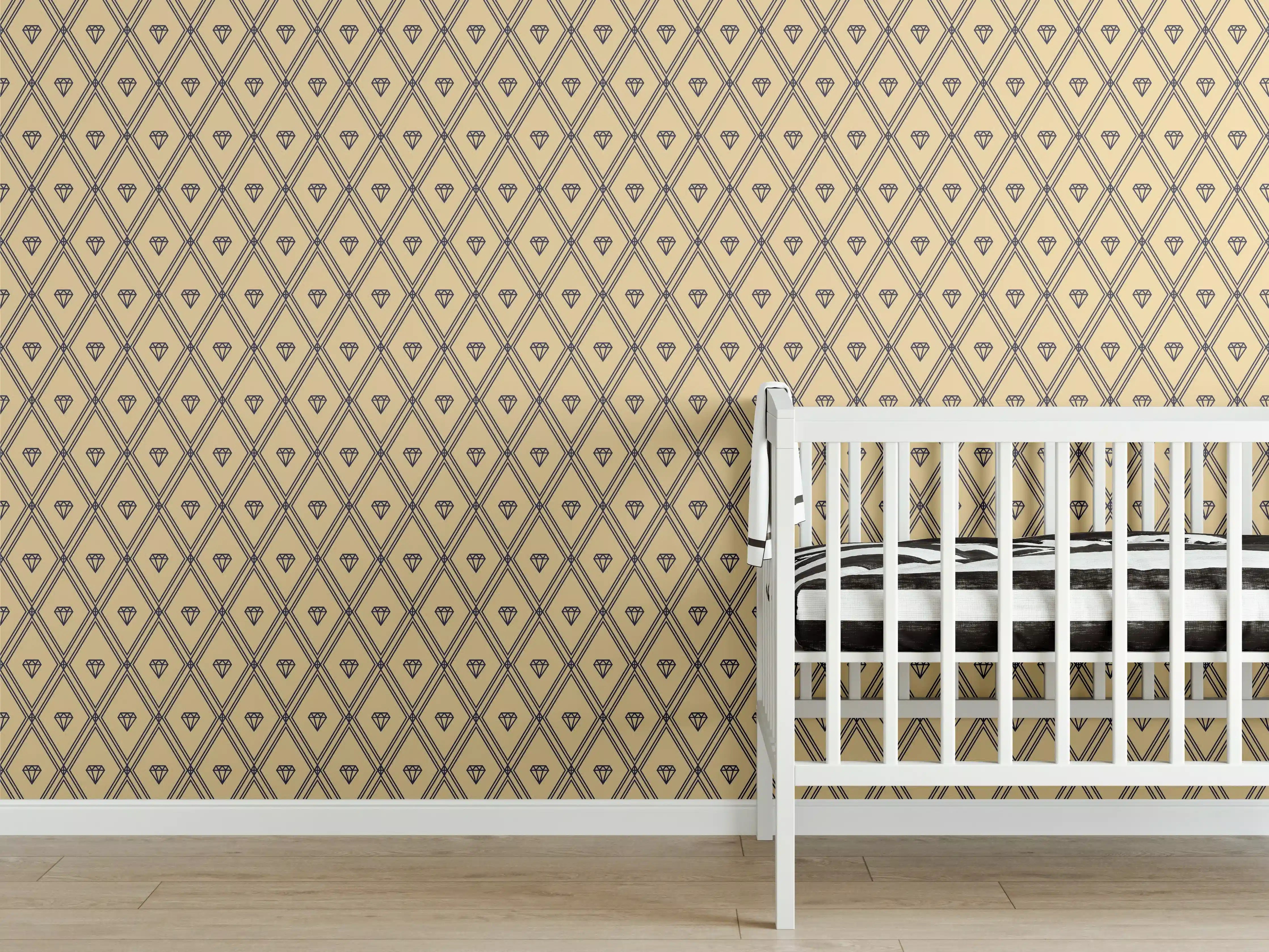 Babyzimmer Wandgestaltung - Geometrisch-Beiges Muster Design