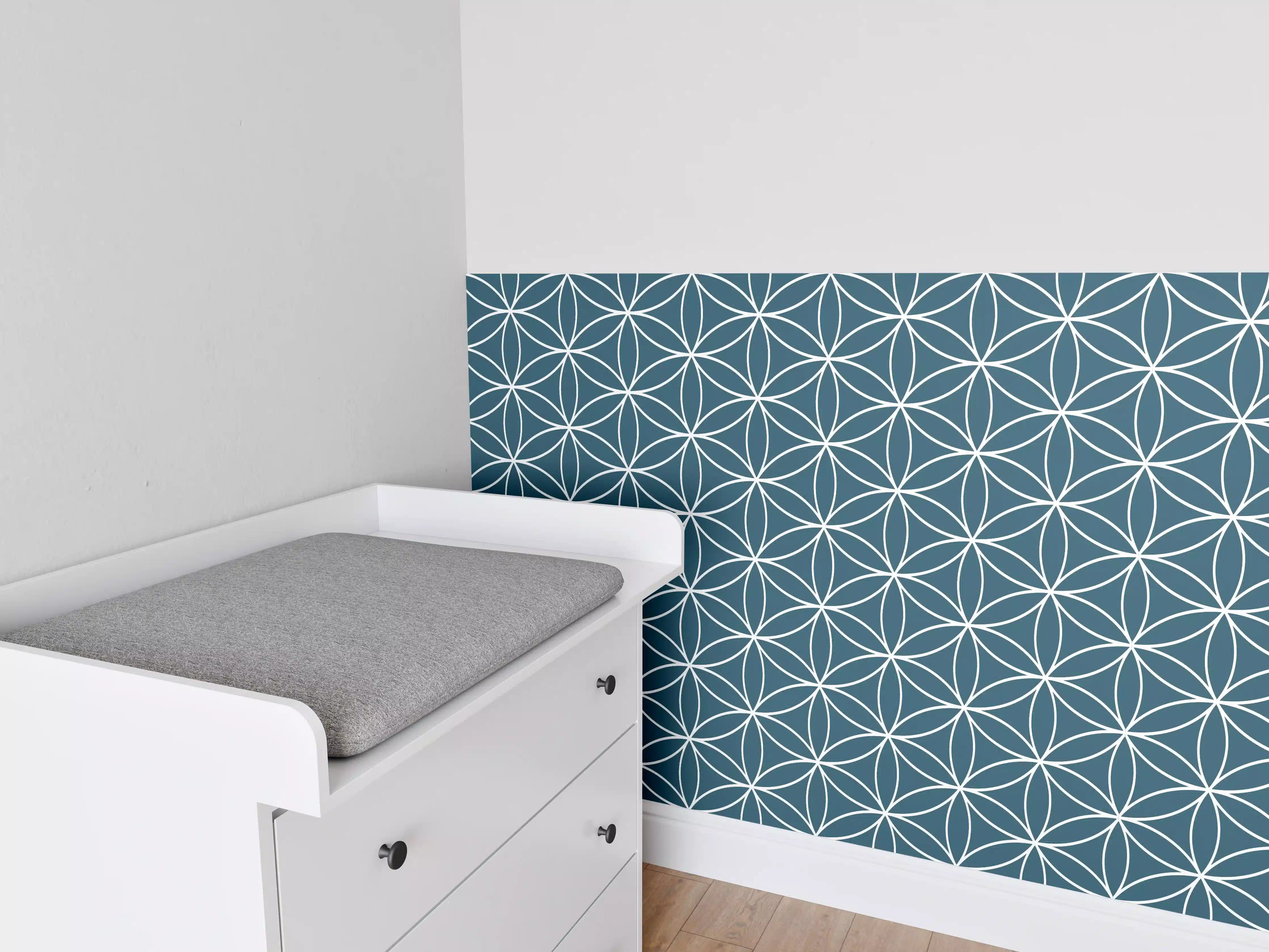 Babyzimmer Wandgestaltung - Geometrische Blauw-Tiefen-Textur