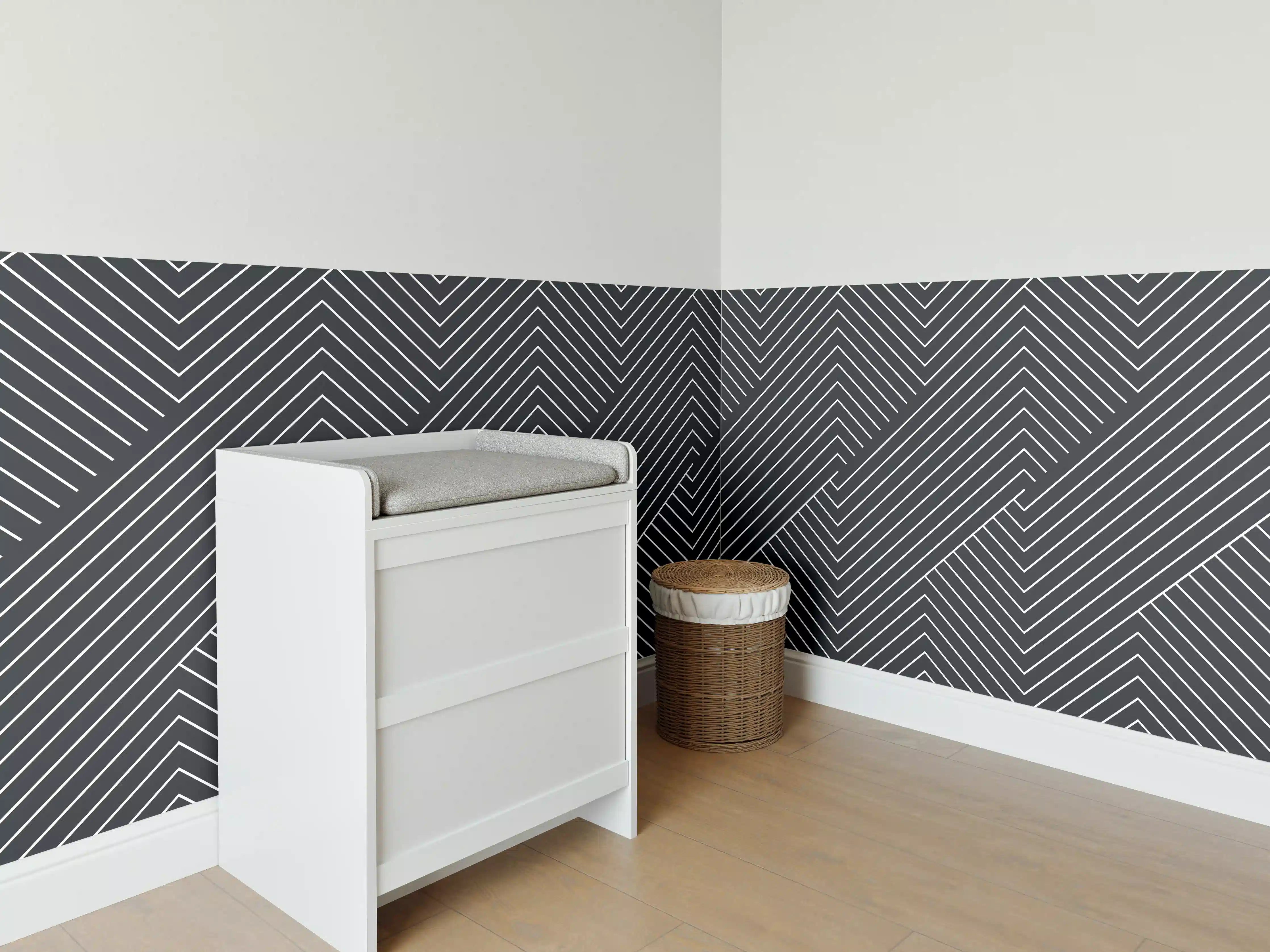 Babyzimmer Wandgestaltung - Geometrische Carbone-Textur