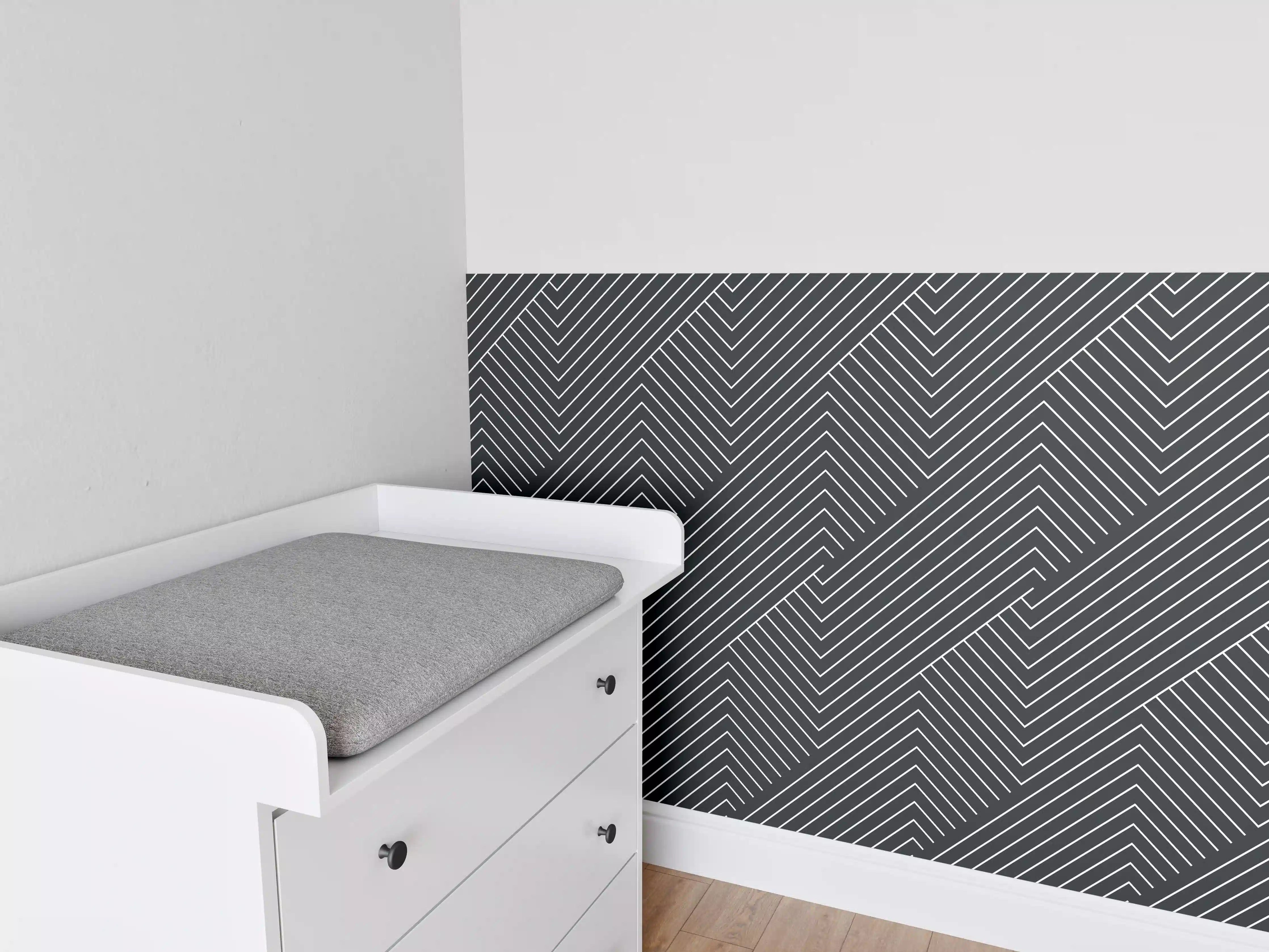 Babyzimmer Wandgestaltung - Geometrische Carbone-Textur