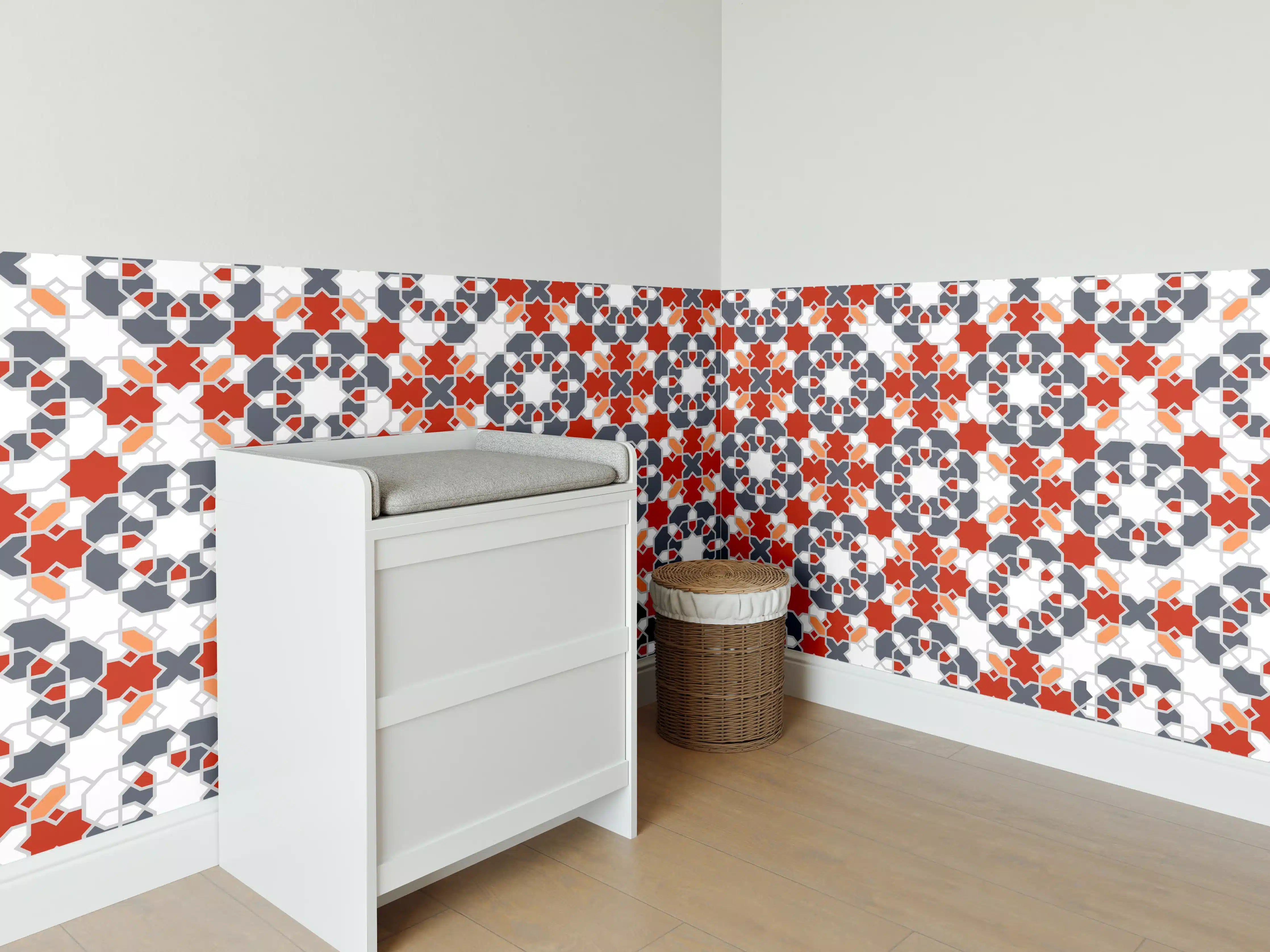 Babyzimmer Wandgestaltung - Geometrische Fliesen