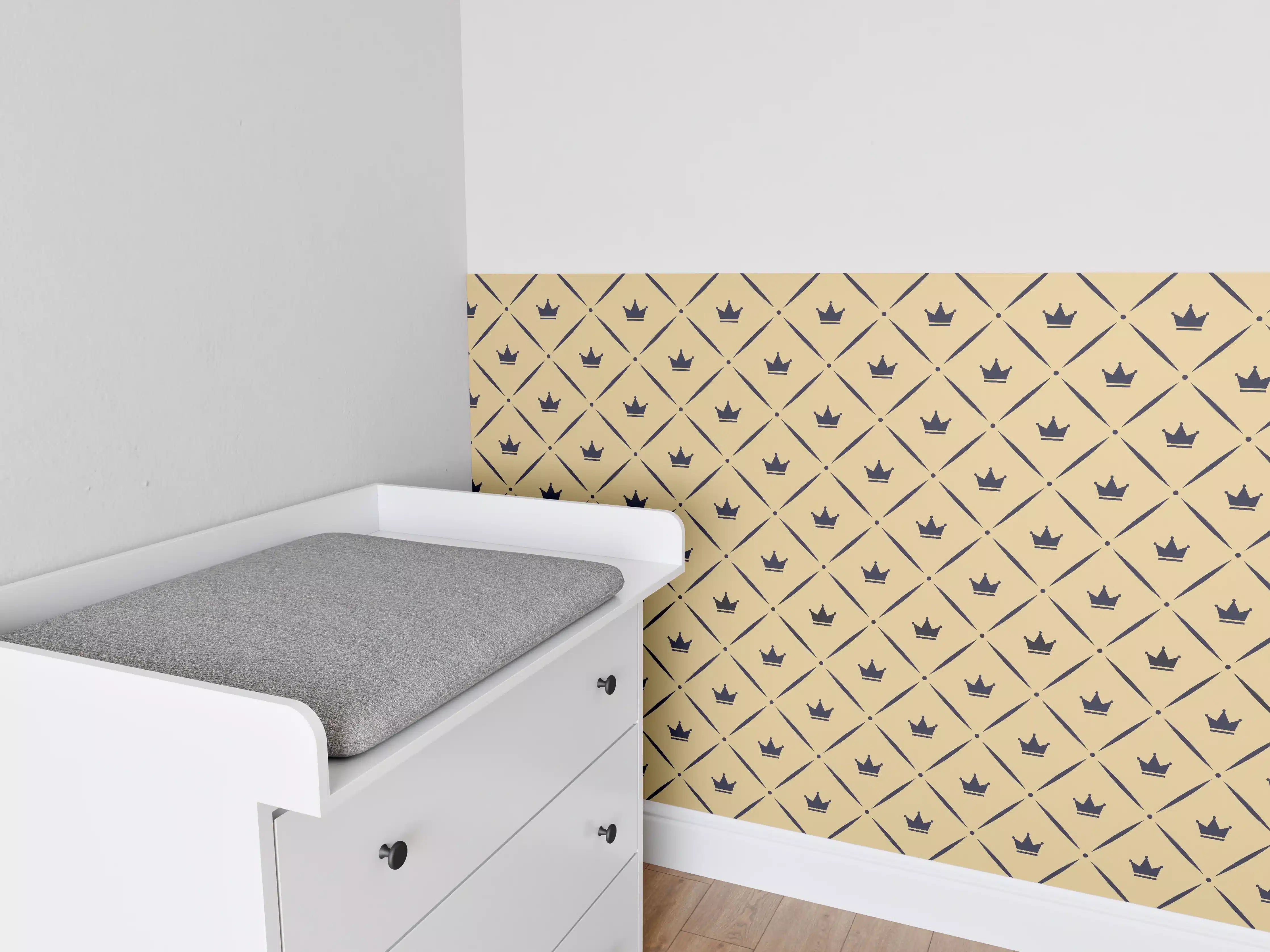 Babyzimmer Wandgestaltung - Geometrisches Beige Muster
