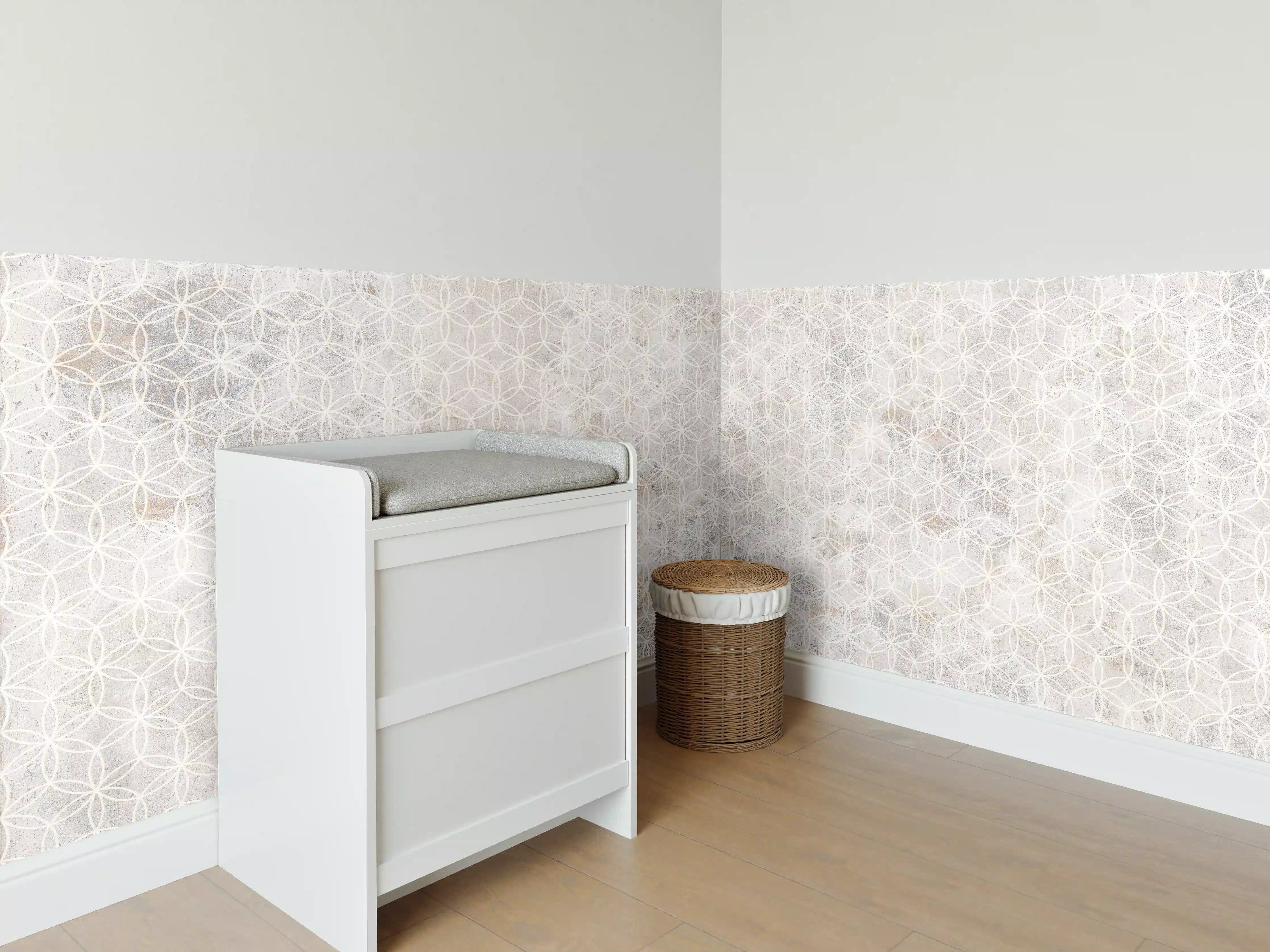 Babyzimmer Wandgestaltung - Geometrisches Beton Mosaik
