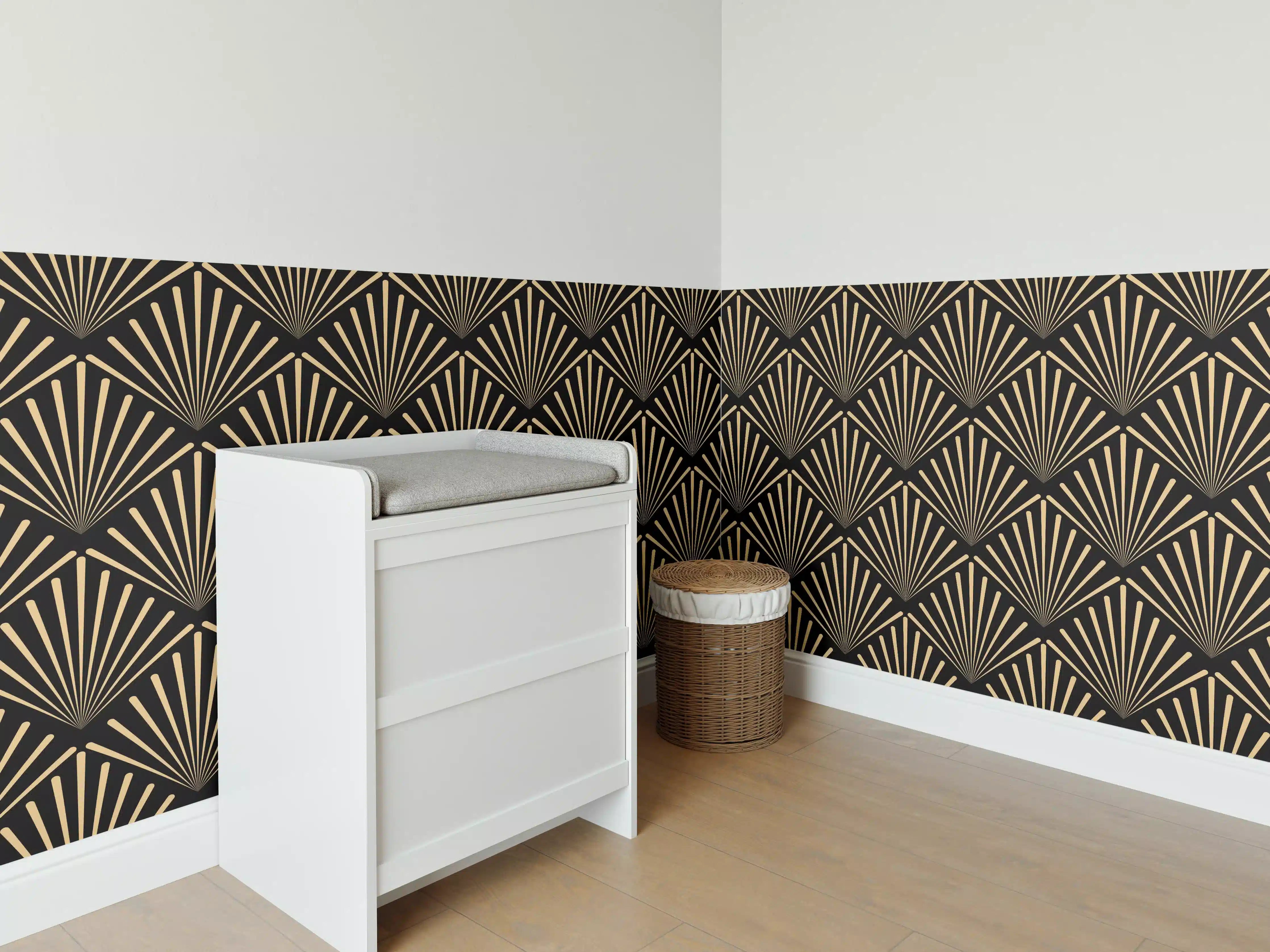 Babyzimmer Wandgestaltung - Geometrisches Goldmuster