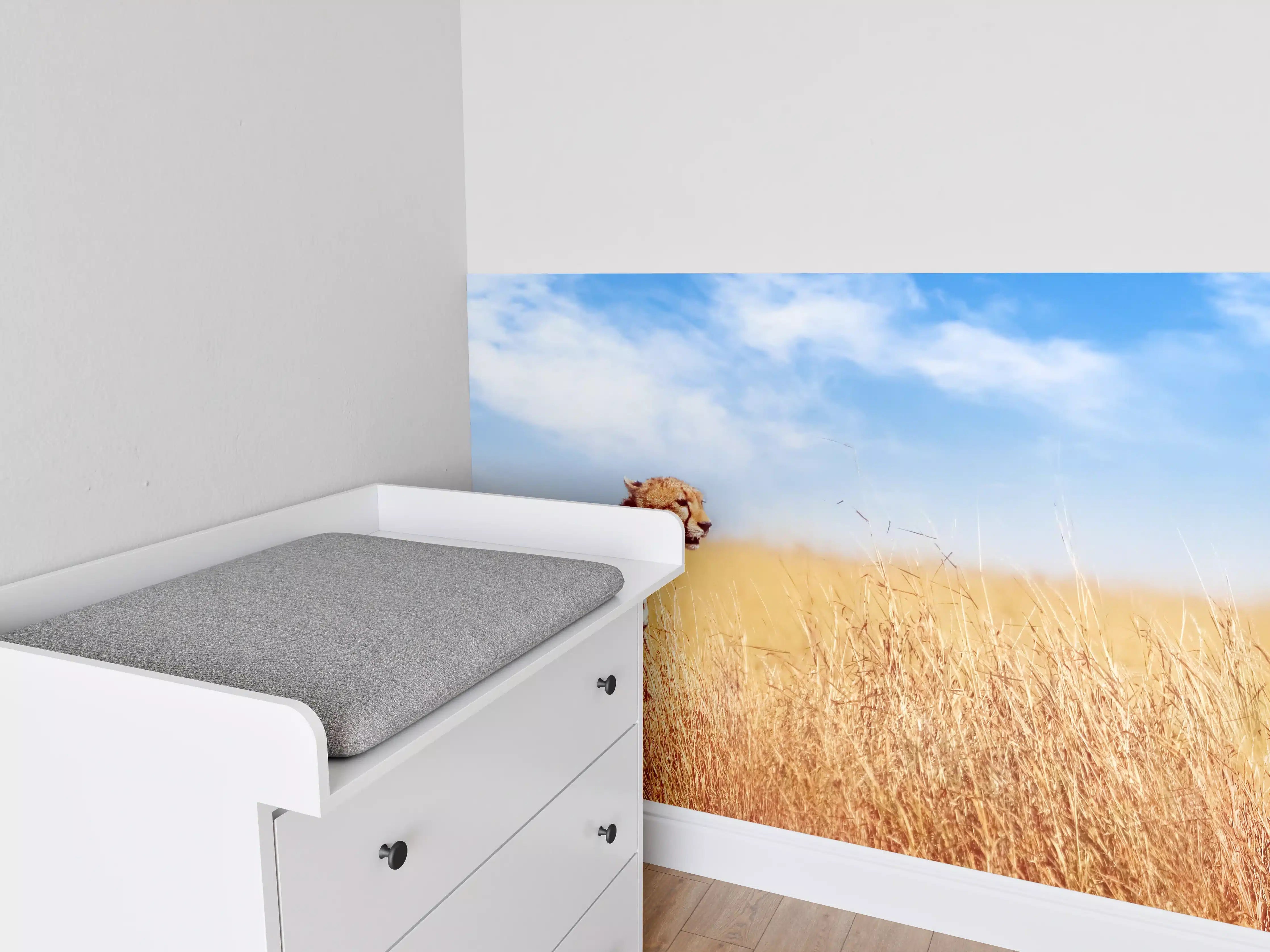 Babyzimmer Wandgestaltung - Gepard in der afrikanischen Savanne