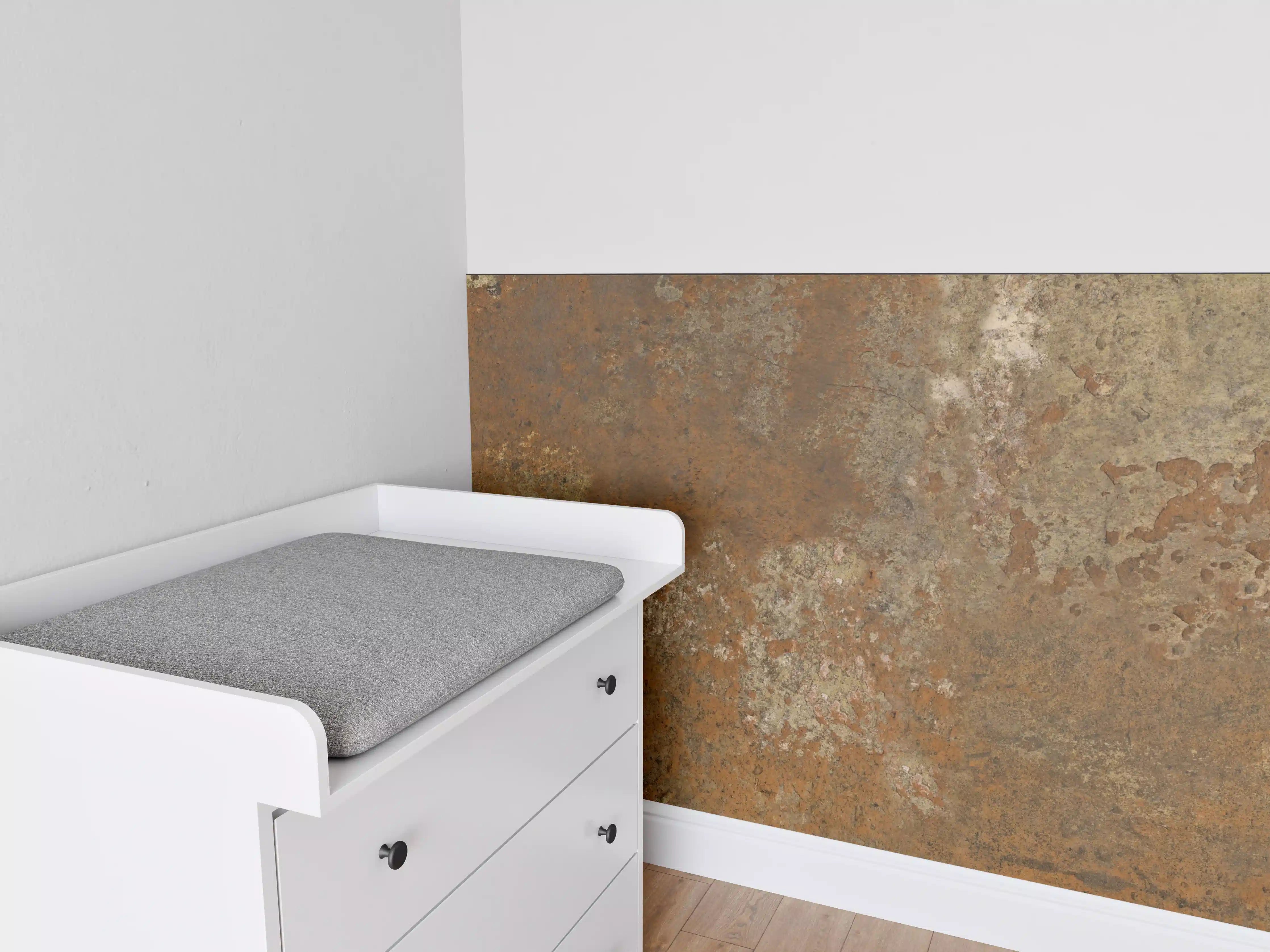 Babyzimmer Wandgestaltung - Gerösteter Metalltextur