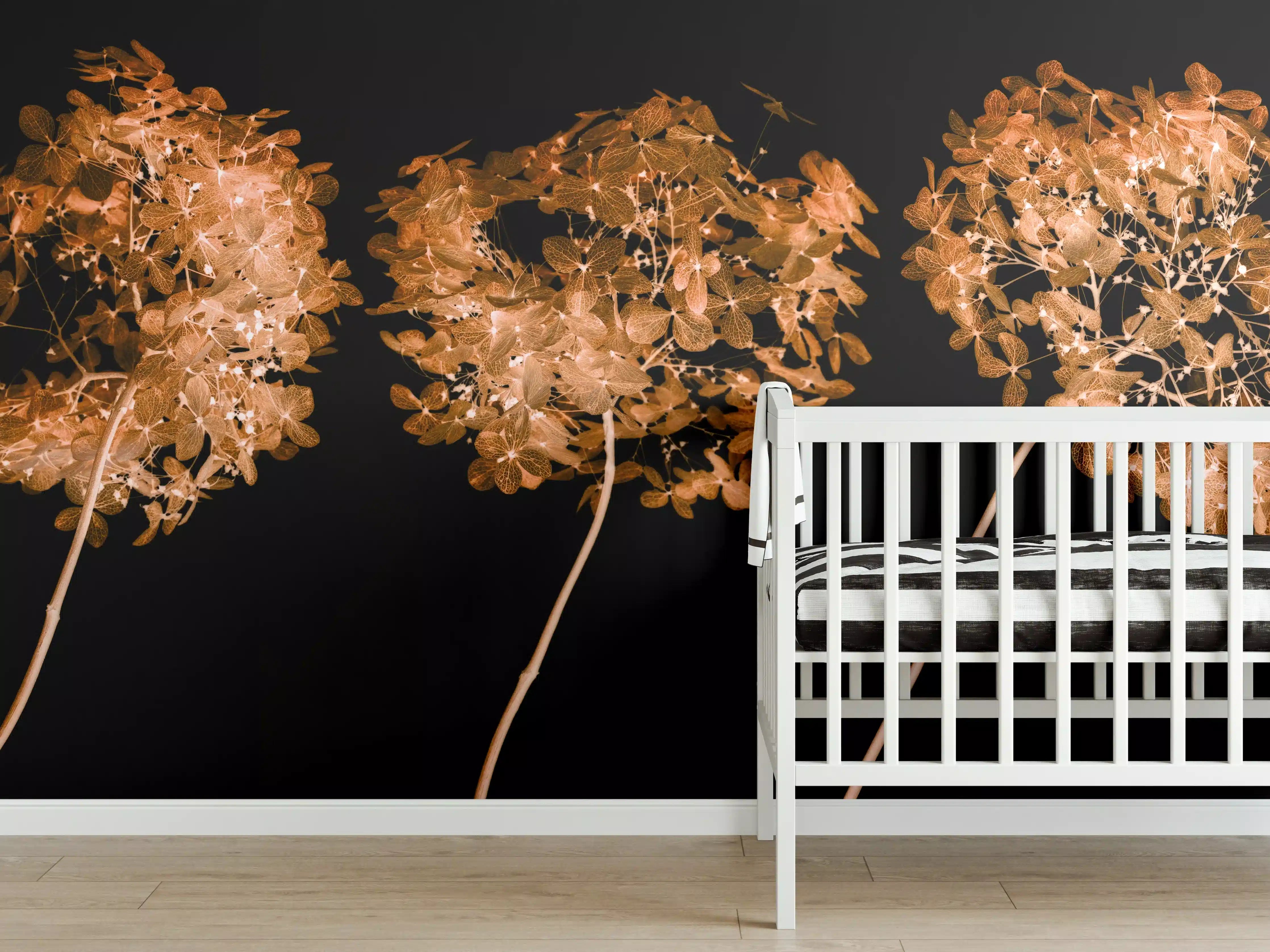 Babyzimmer Wandgestaltung - Getrocknete Hortensie Nahaufnahme