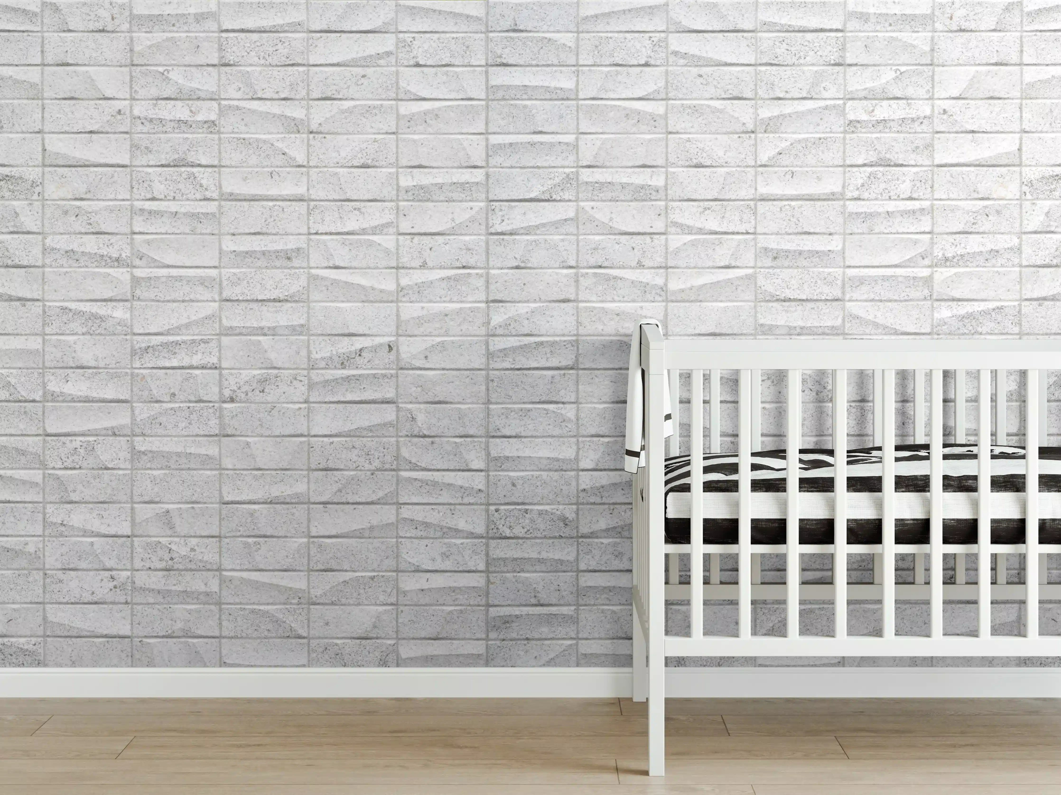 Babyzimmer Wandgestaltung - Gewelltes Stein Betonwand