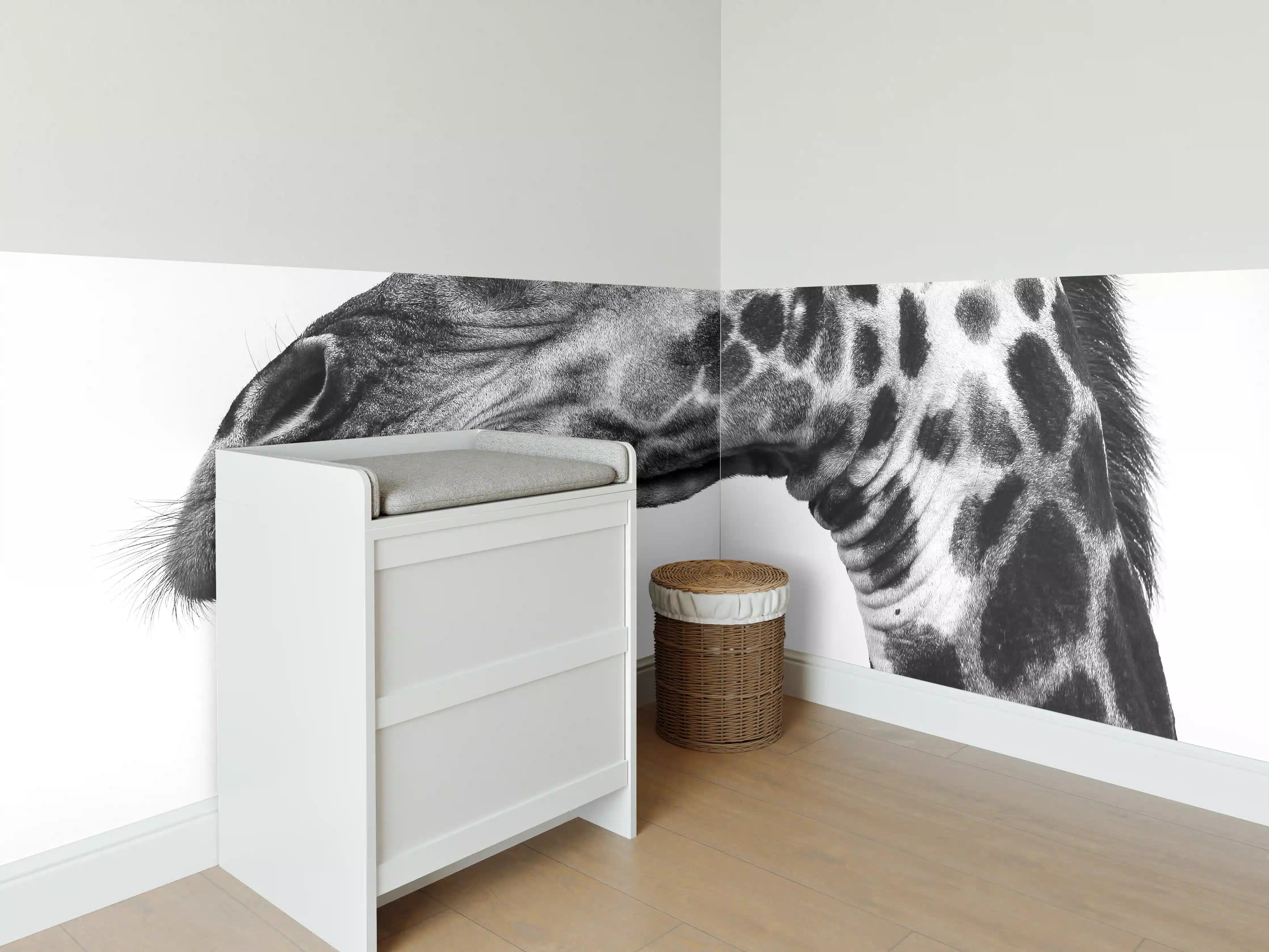 Babyzimmer Wandgestaltung - Giraffe - schwarz-weiß
