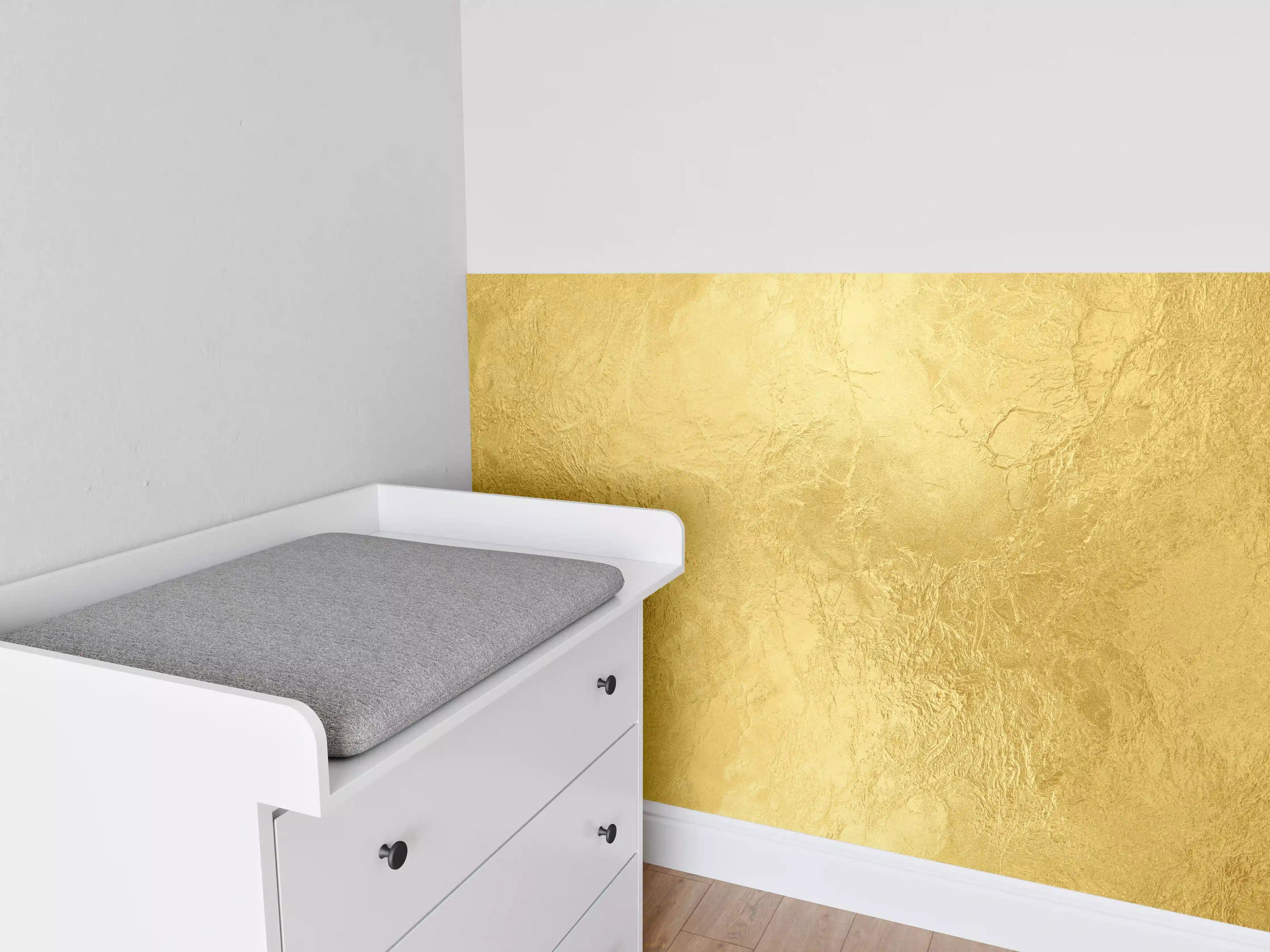 Babyzimmer Wandgestaltung - Glänzende Blattgold Textur
