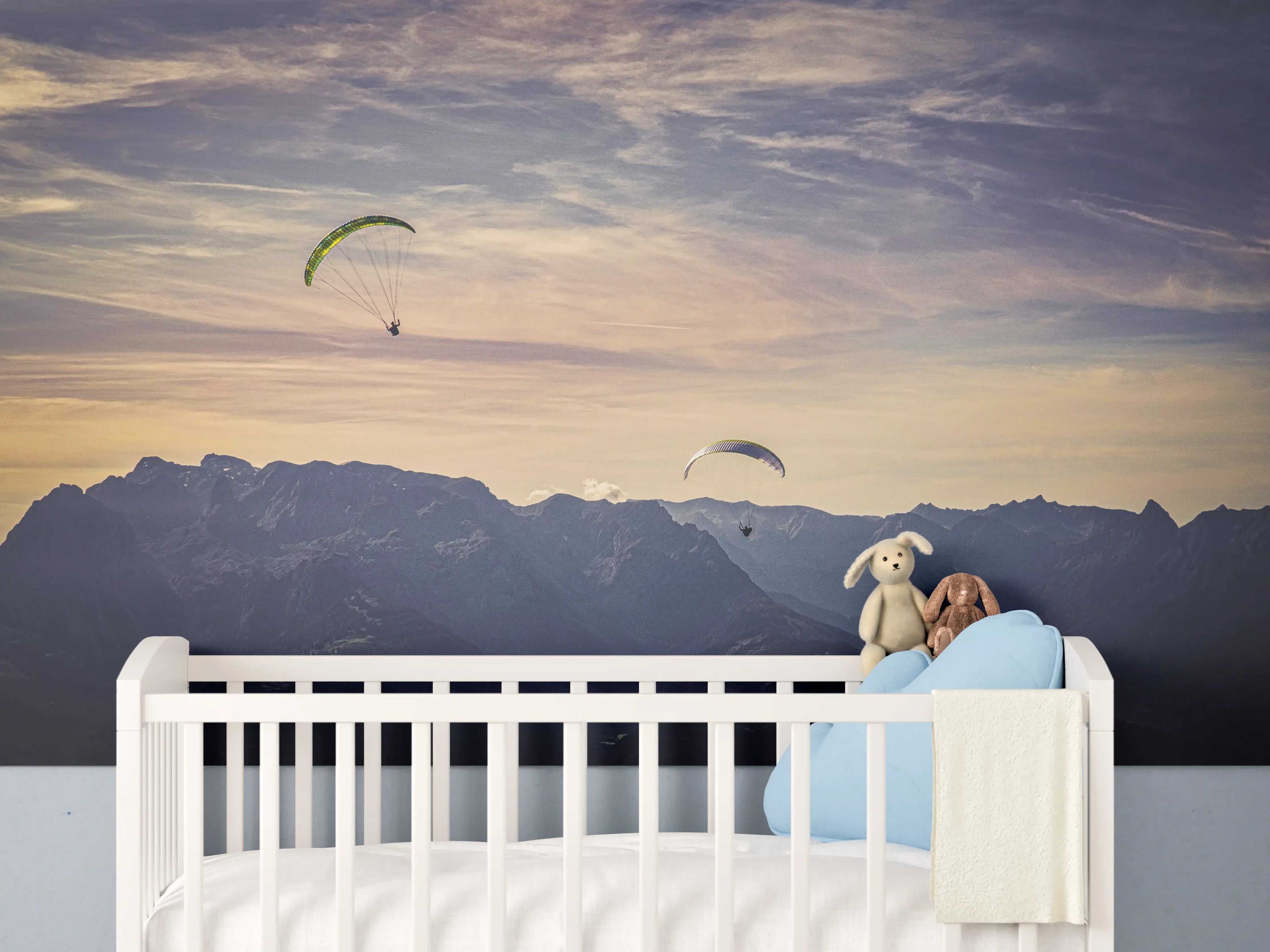 Babyzimmer Wandgestaltung - Gleitschirmfliegen in Österreich