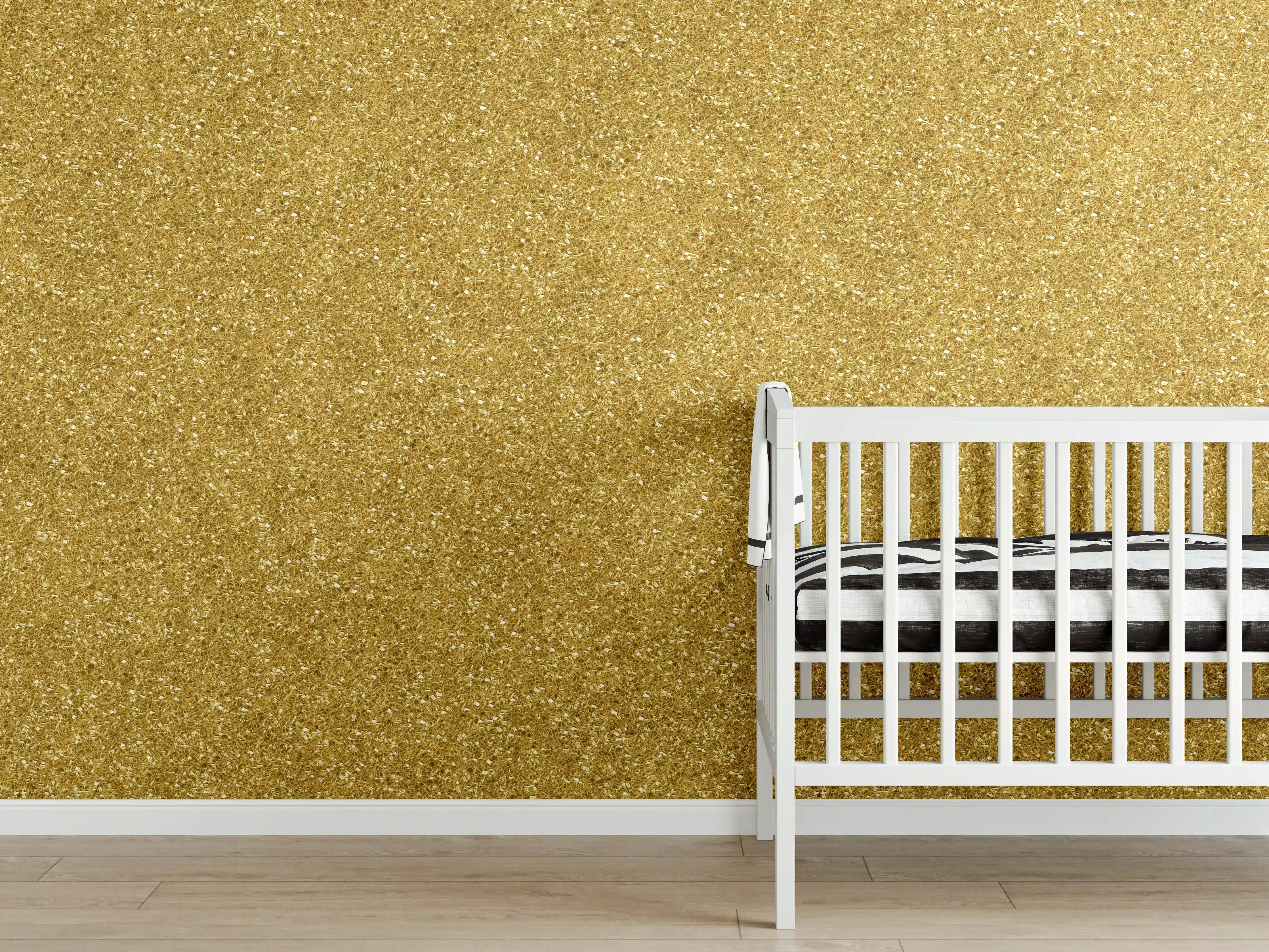 Babyzimmer Wandgestaltung - Gold Glitter Textur