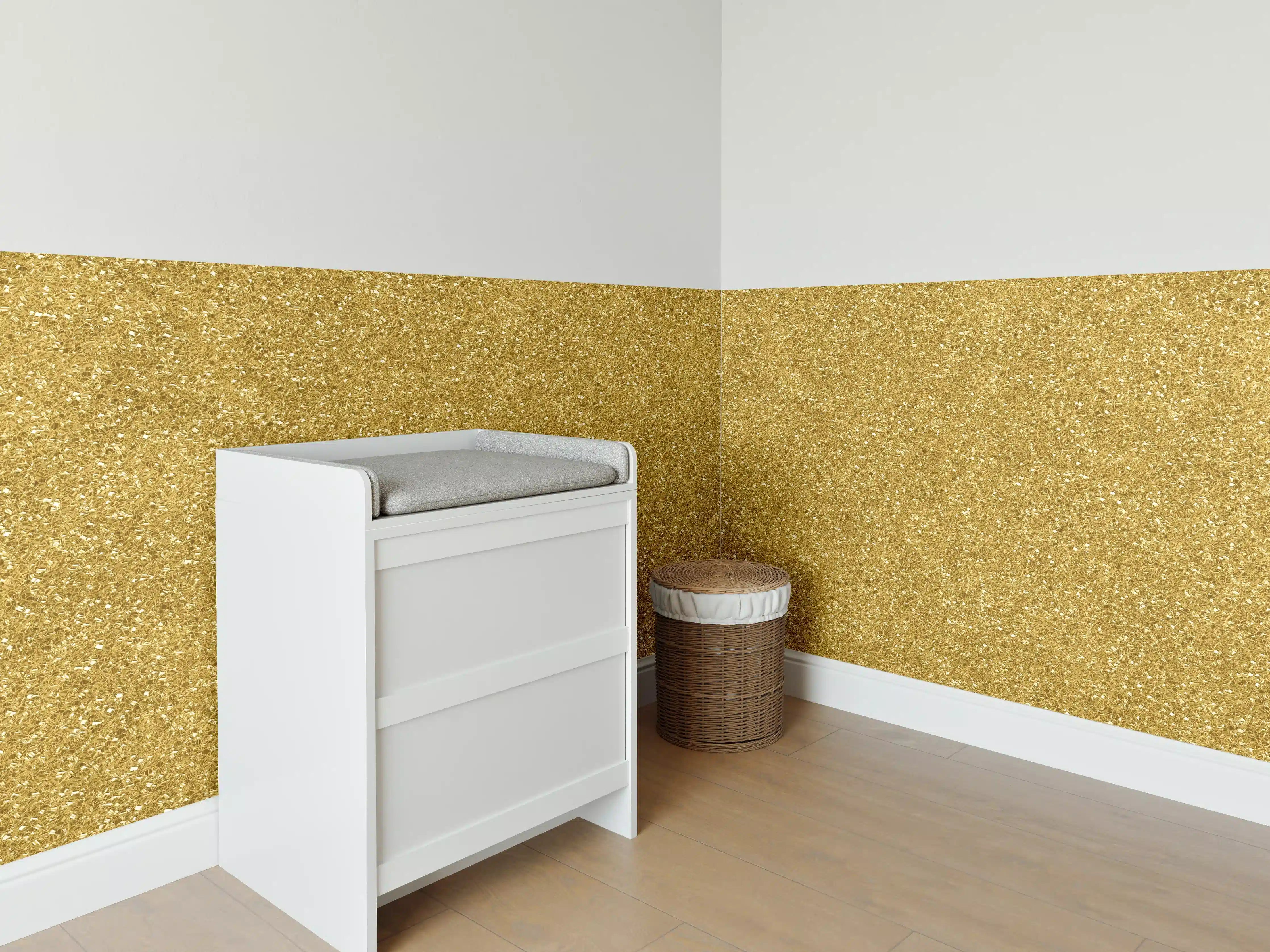 Babyzimmer Wandgestaltung - Gold Glitter Textur