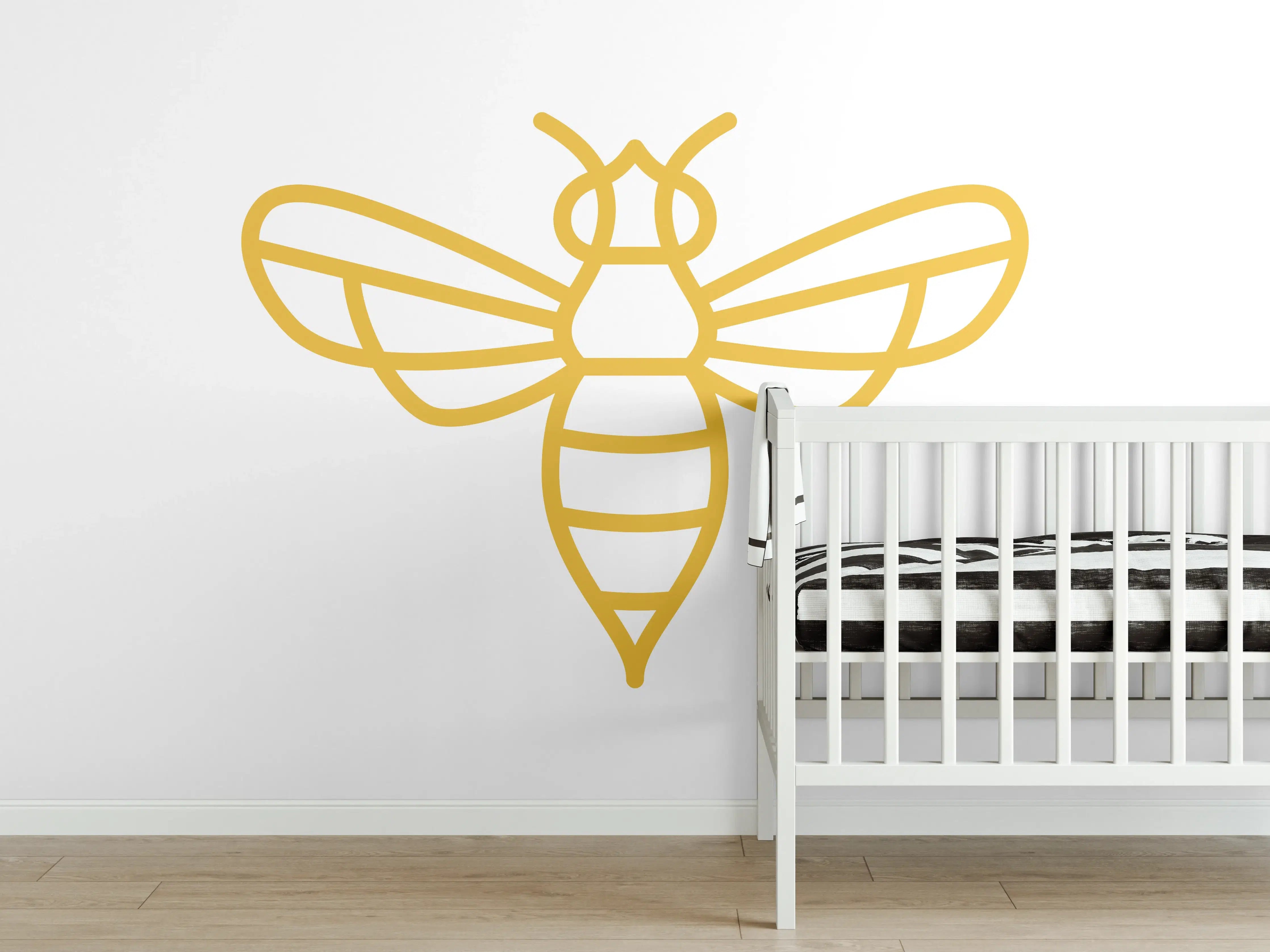 Babyzimmer Wandgestaltung - Goldene Biene Grafik
