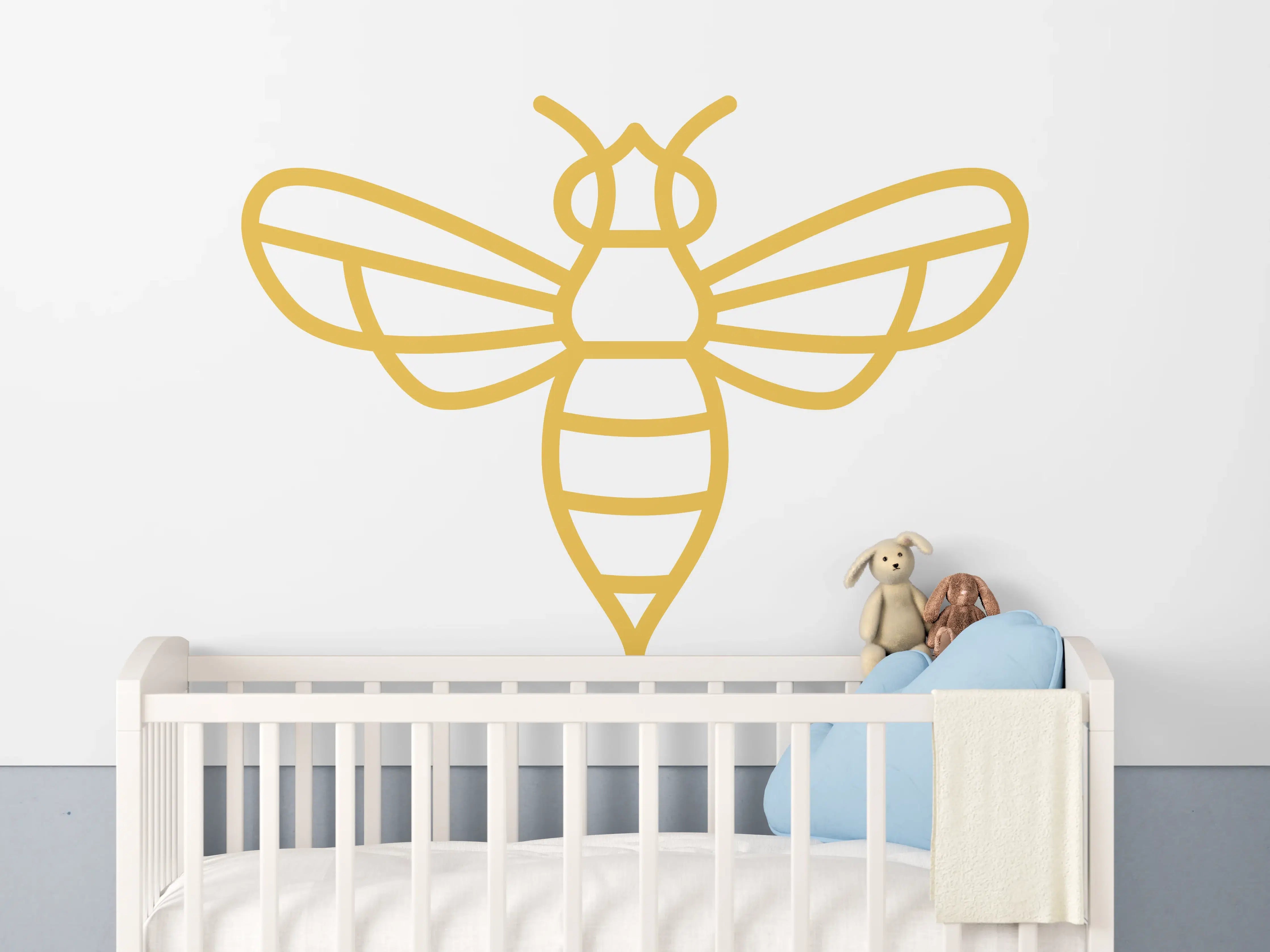 Babyzimmer Wandgestaltung - Goldene Biene Grafik