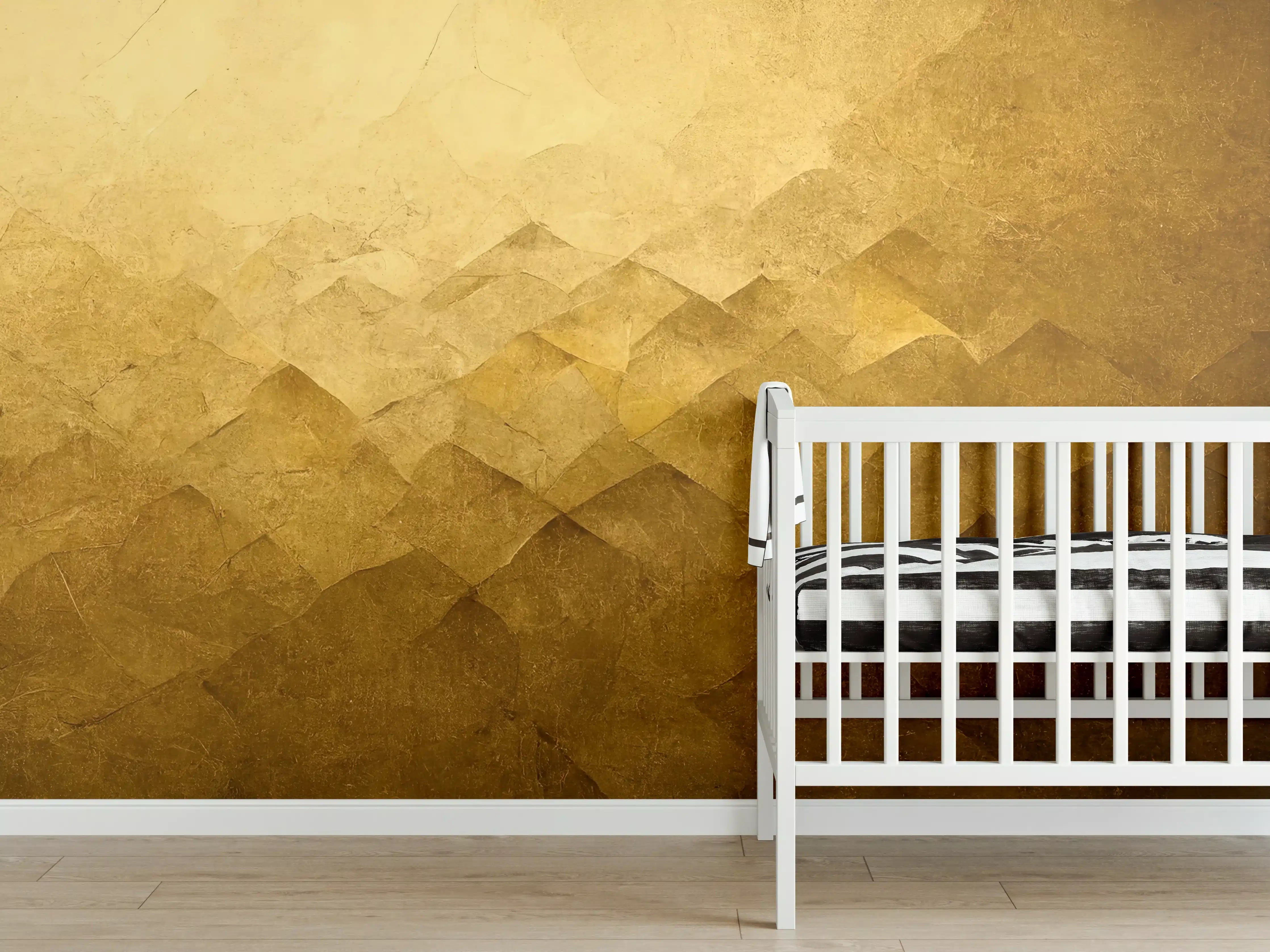 Babyzimmer Wandgestaltung - Goldene Geometrische Textur