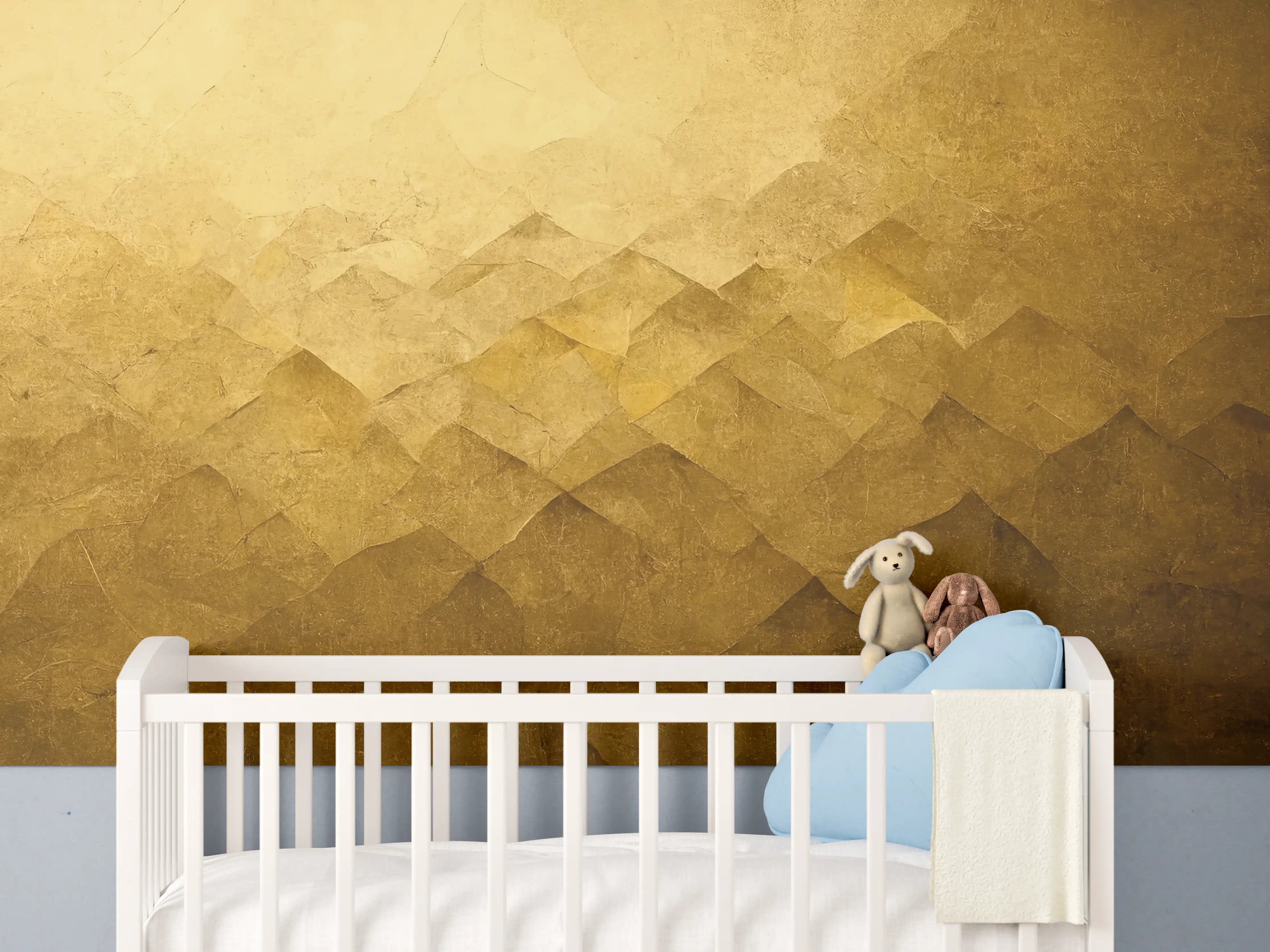 Babyzimmer Wandgestaltung - Goldene Geometrische Textur