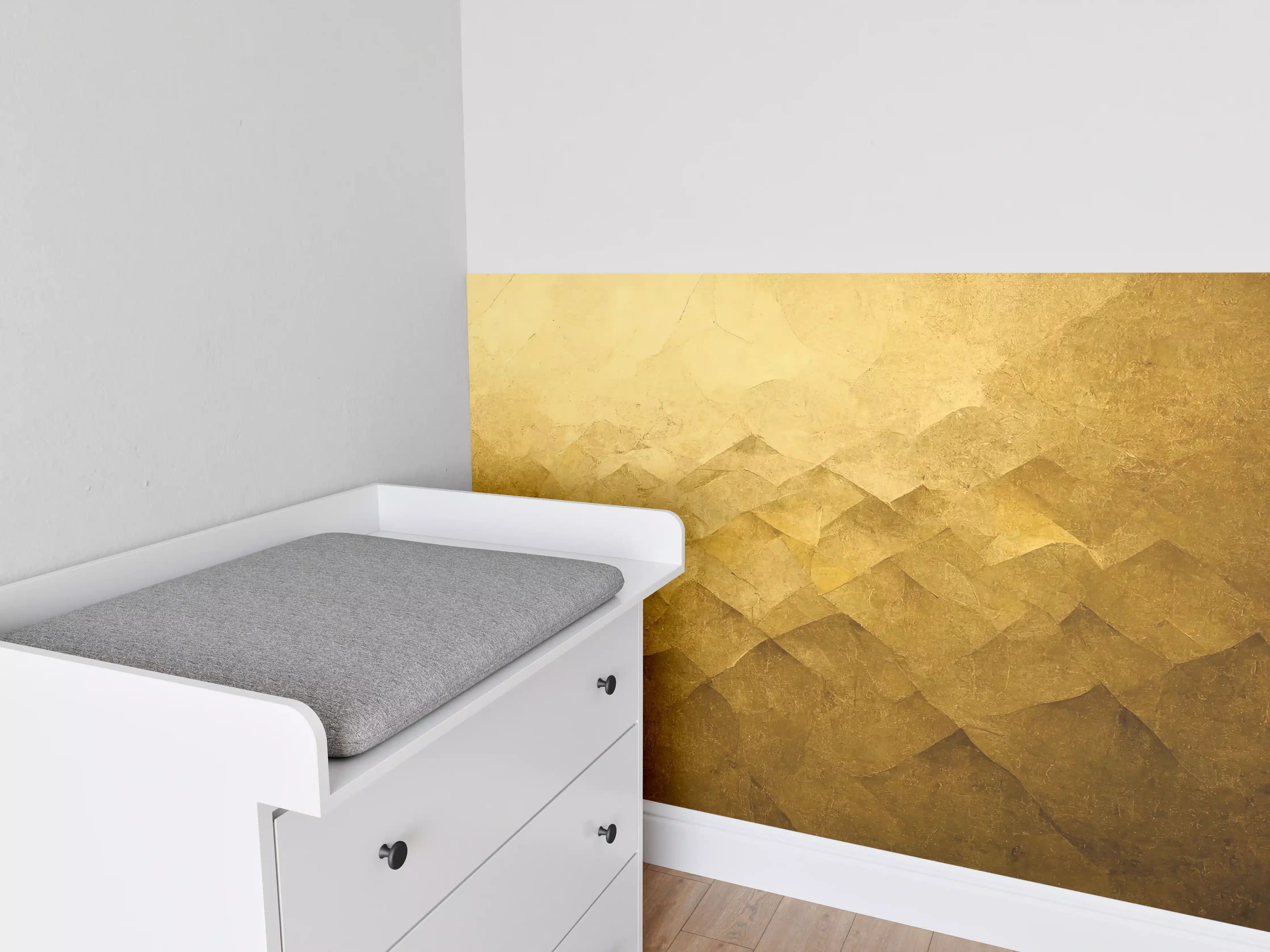 Babyzimmer Wandgestaltung - Goldene Geometrische Textur